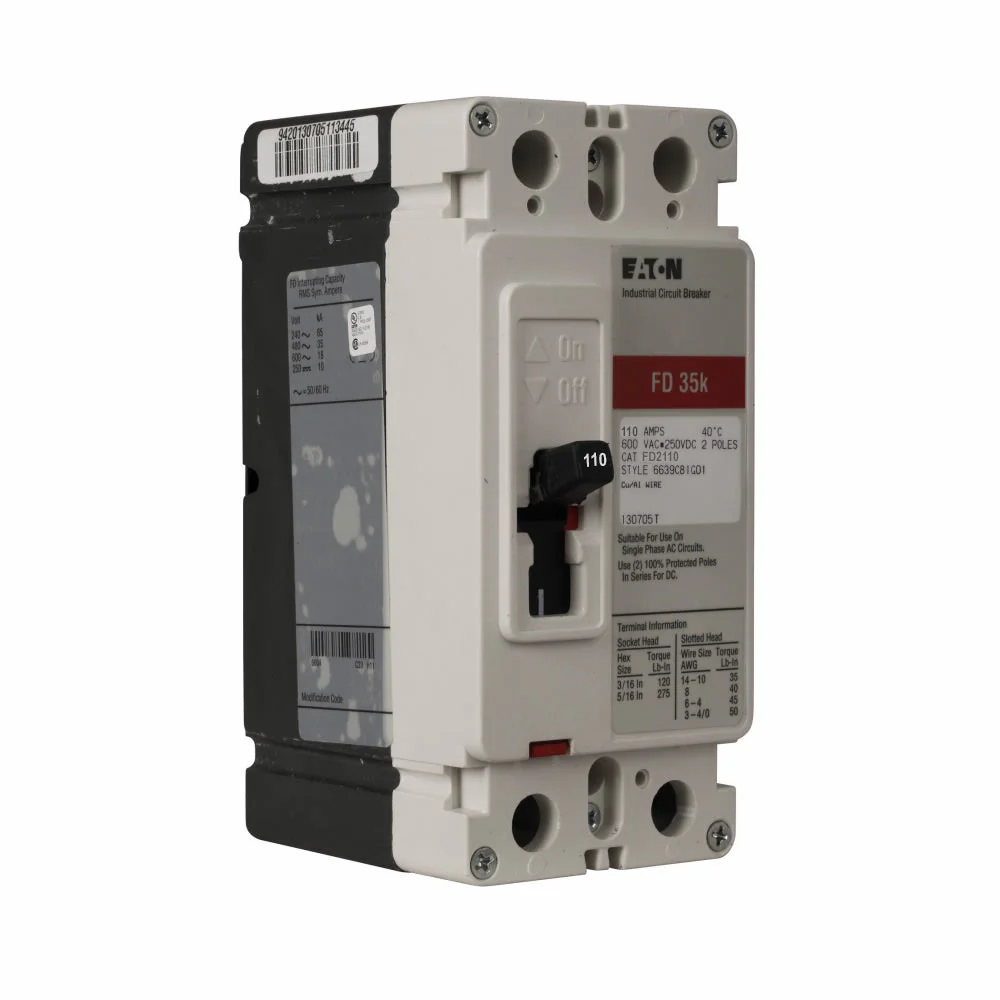 FD2110 - Eaton - 110 Amp Molded Case Circuit Breaker - Image 3