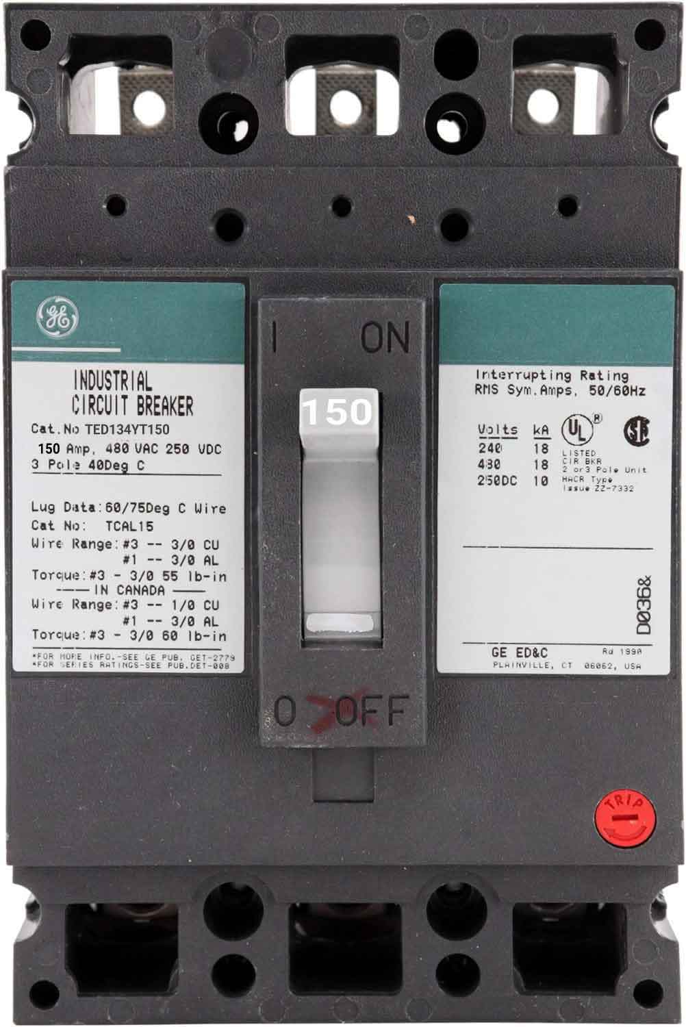 TED134YT150 - General Electrics - Molded Case Circuit Breakers