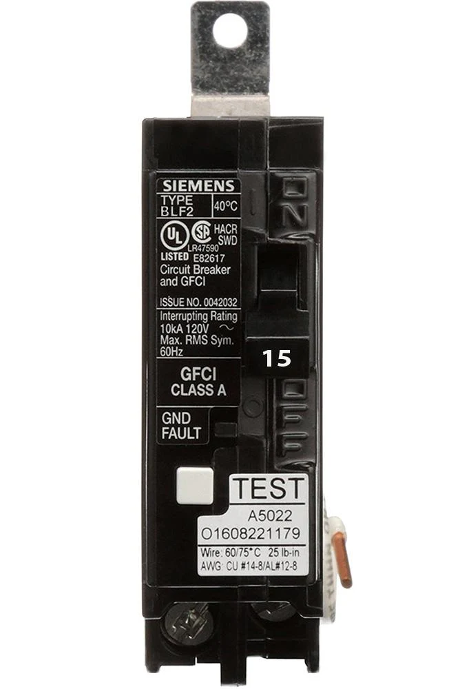 BF115A - Siemens - 15 Amp GFCI Circuit Breaker
