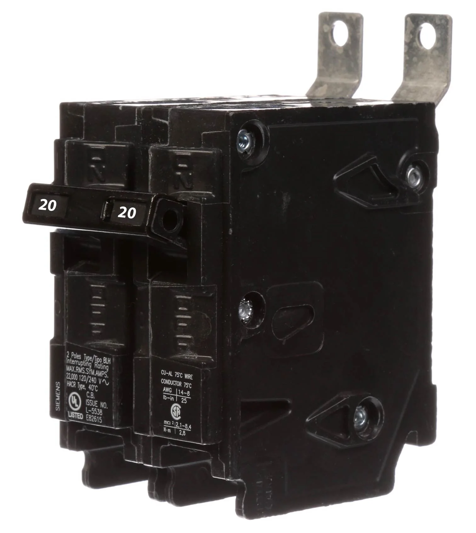 B220H - Siemens - 20 Amp 22kA Circuit Breaker - Image 2