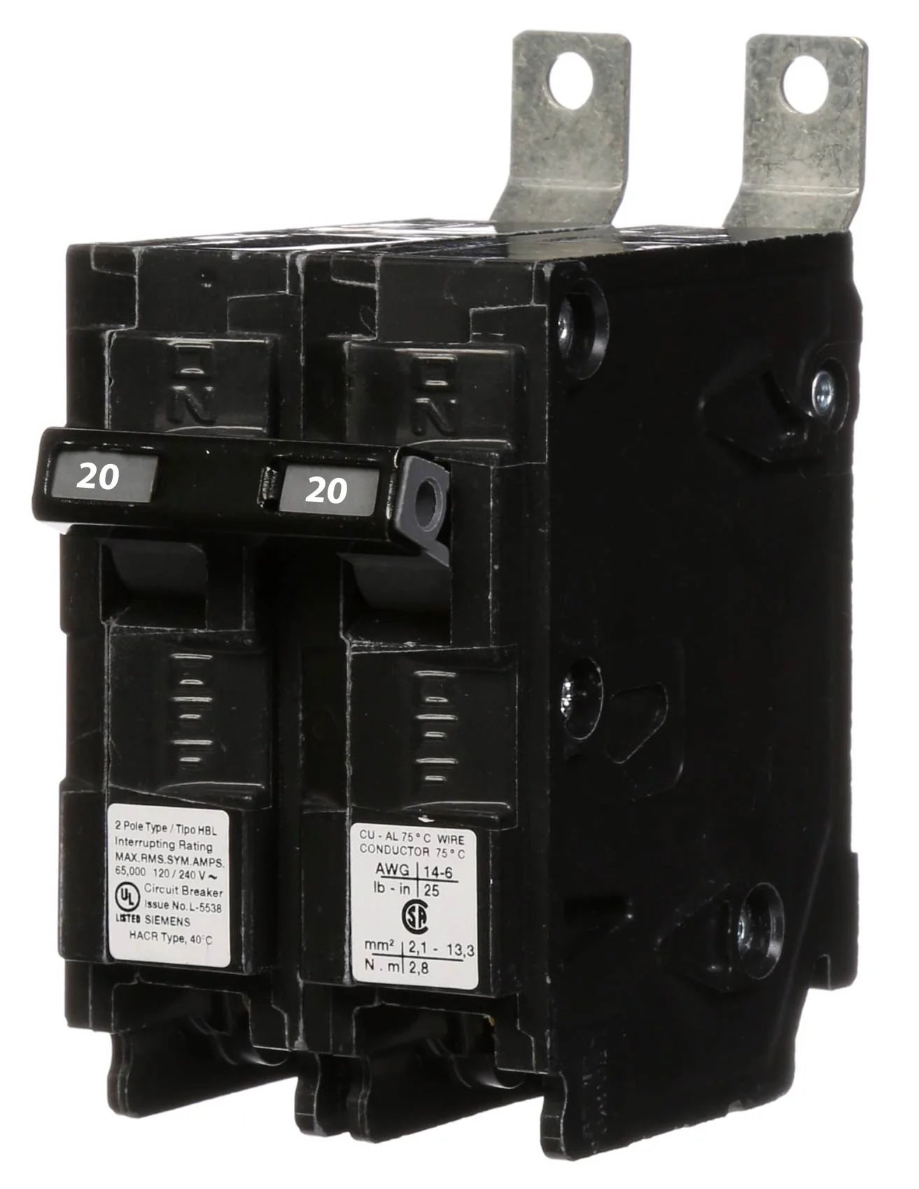 B220HH - Siemens - 20 Amp 22kA Circuit Breaker - Image 2