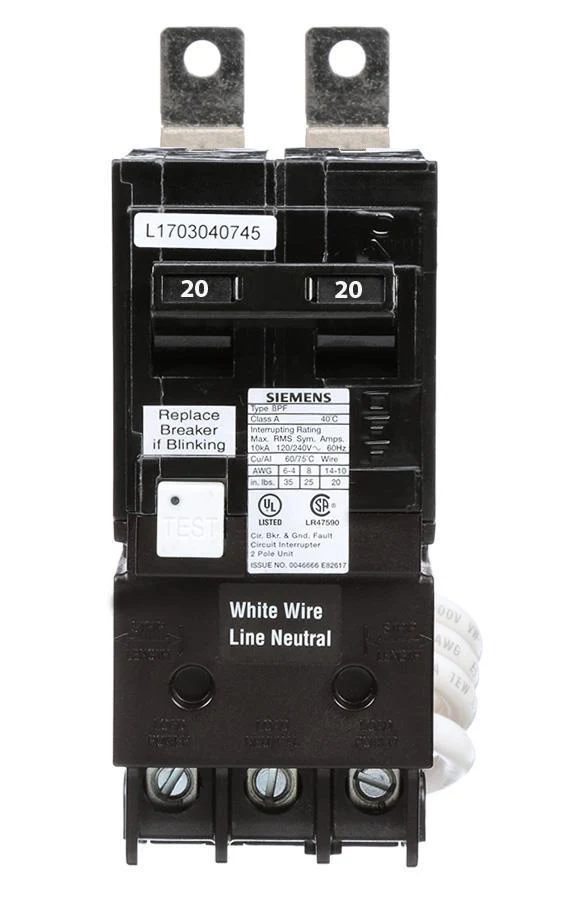 BF220A - Siemens - 20 Amp GFCI Circuit Breaker