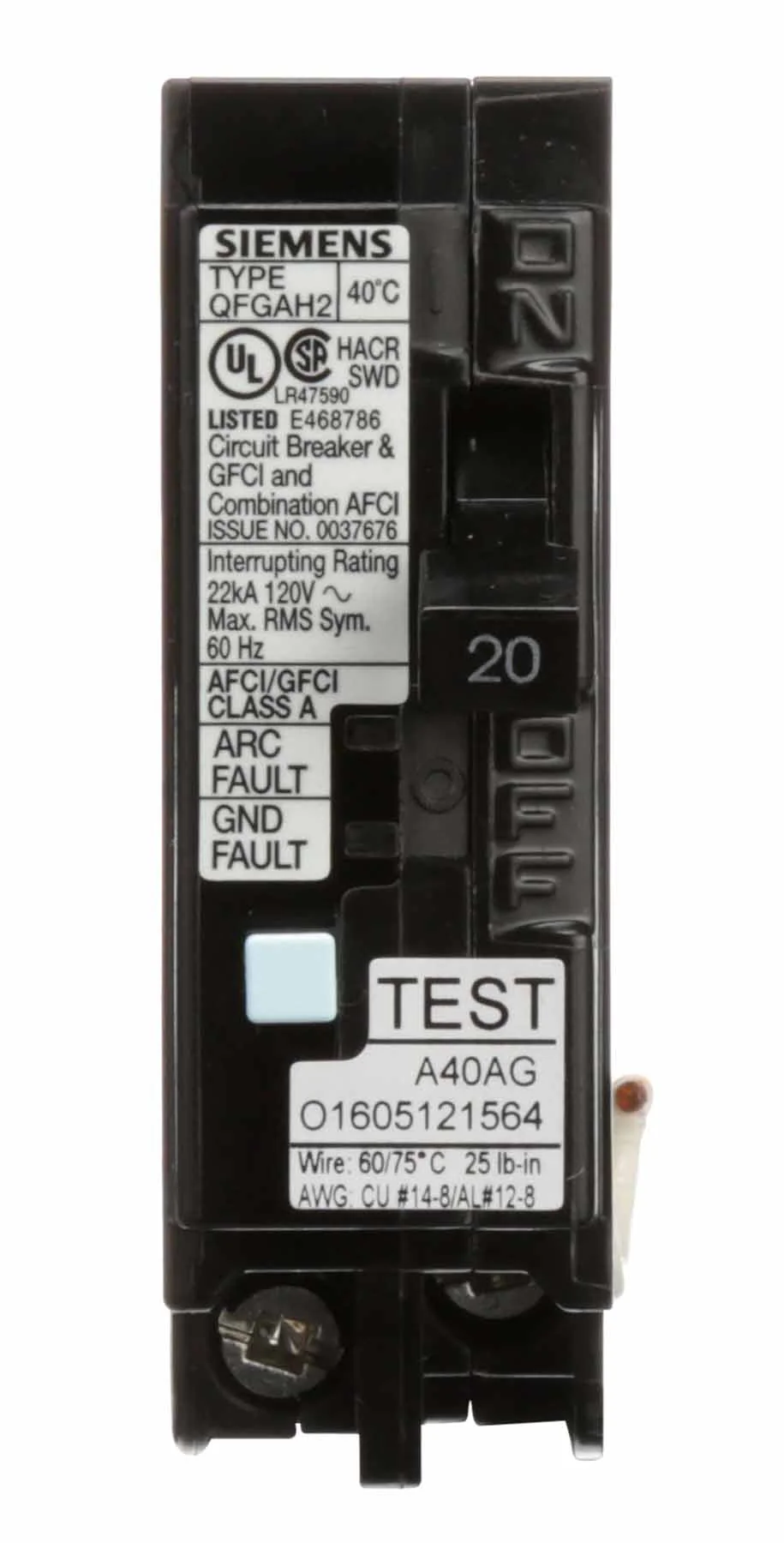 Q120DFH - Siemens - 20 Amp Molded Case Circuit Breaker
