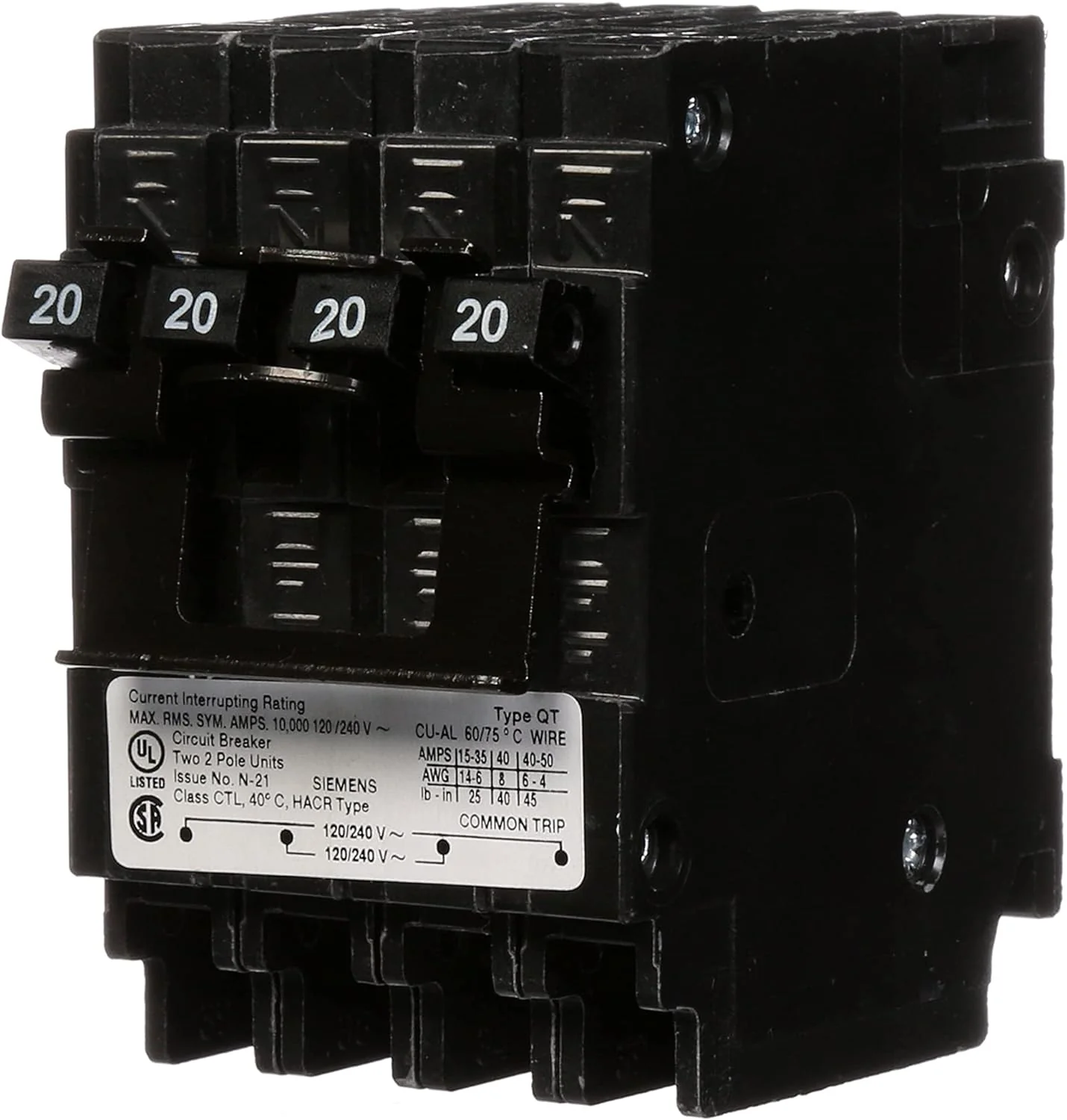 Q22020CT2 - Siemens - 20 Amp Quad Circuit Breaker - Image 2