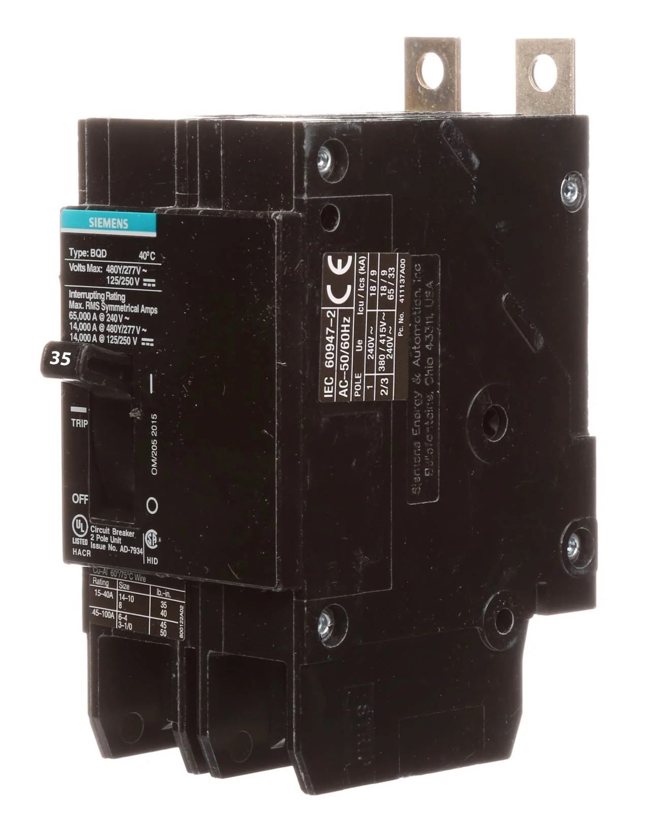 BQD235 - Siemens - 35 Amp Molded Case Circuit Breaker - Image 2