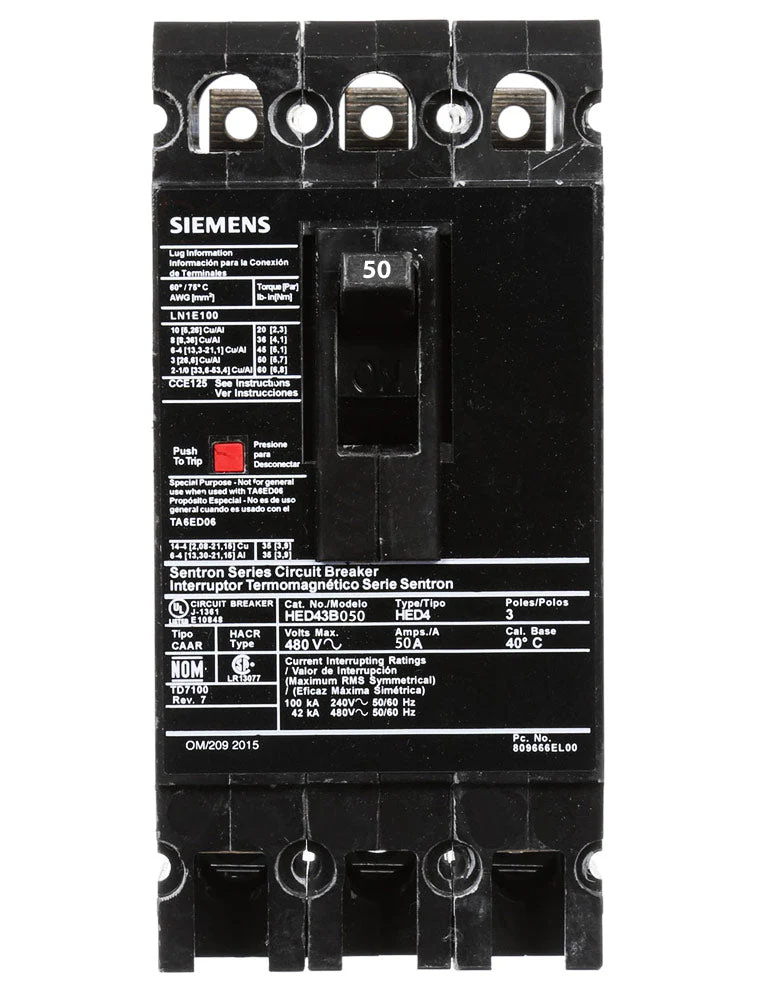 HED43B050L - Siemens - 50 Amp Trip Unit & Programmer