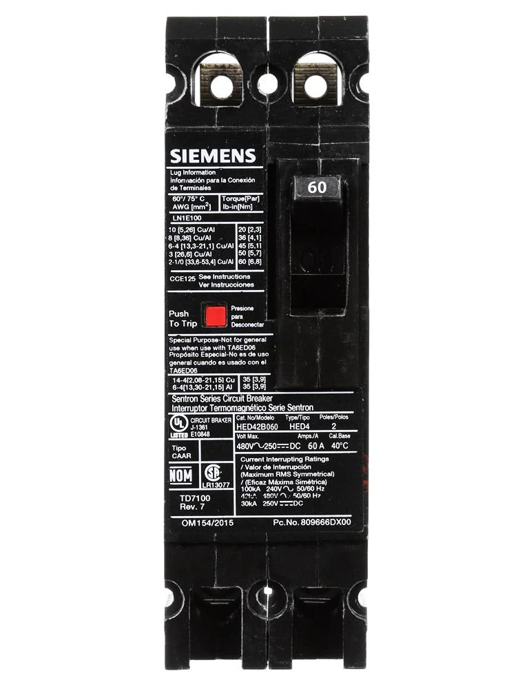 HED42B060 - Siemens - 60 Amp Molded Case Circuit Breaker