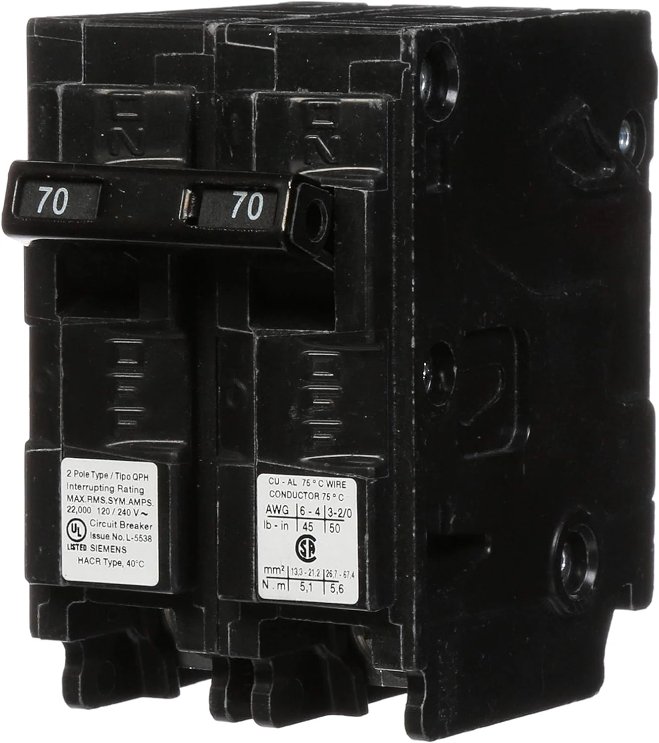 Q270H - Siemens - 70 Amp 22kA Circuit Breaker - Image 2