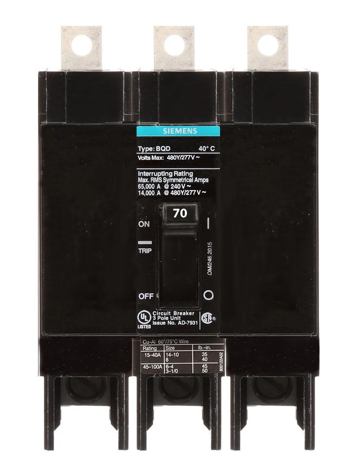 BQD370 - Siemens - 70 Amp Molded Case Circuit Breaker