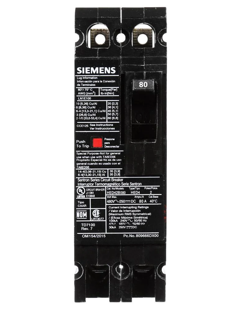 HED42B080 - Siemens - 80 Amp Molded Case Circuit Breaker