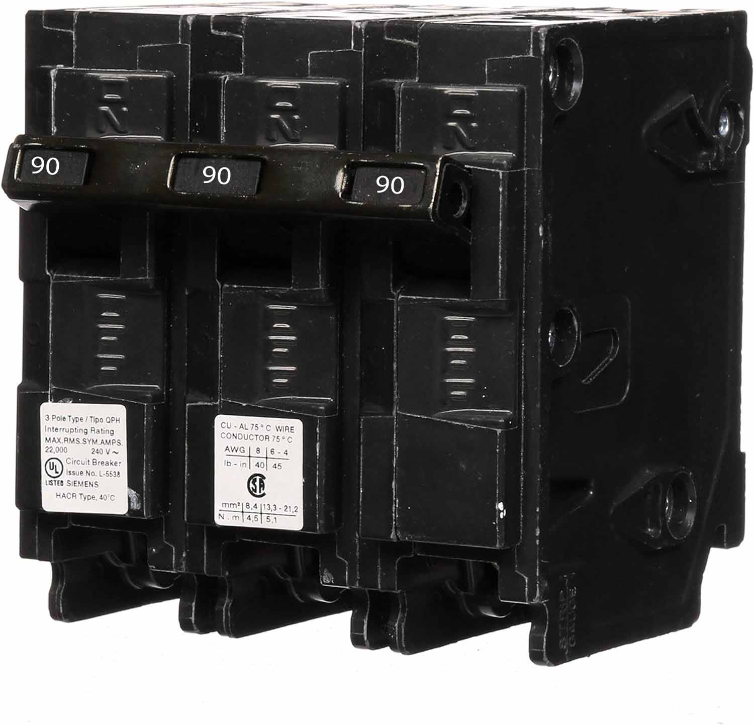 Q390H - Siemens - 90 Amp 22kA Circuit Breaker - Image 2