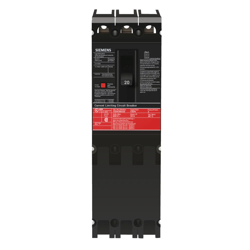 CED63B020 - Siemens - Molded Case Circuit Breaker