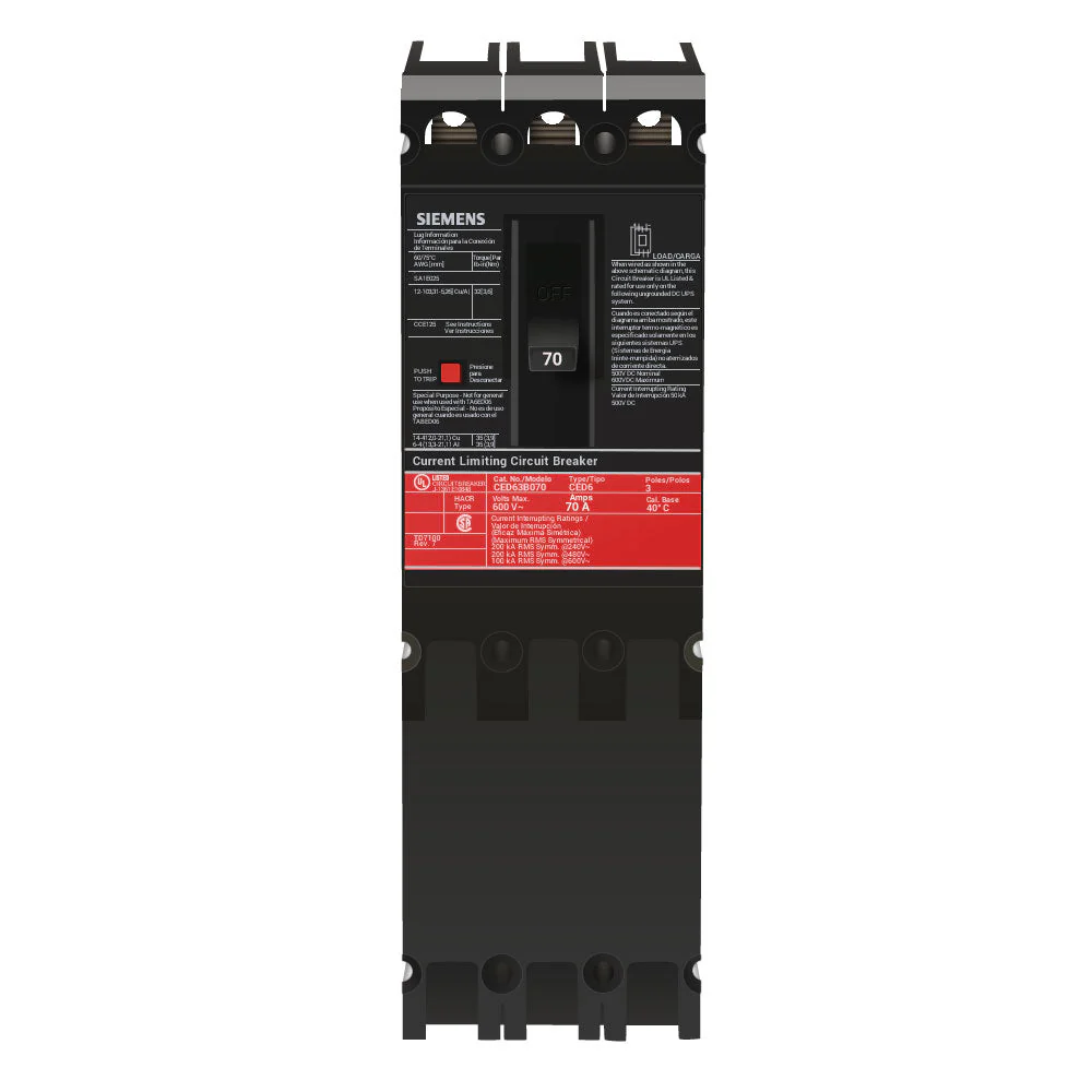 CED63B070 - Siemens - Molded Case Circuit Breaker