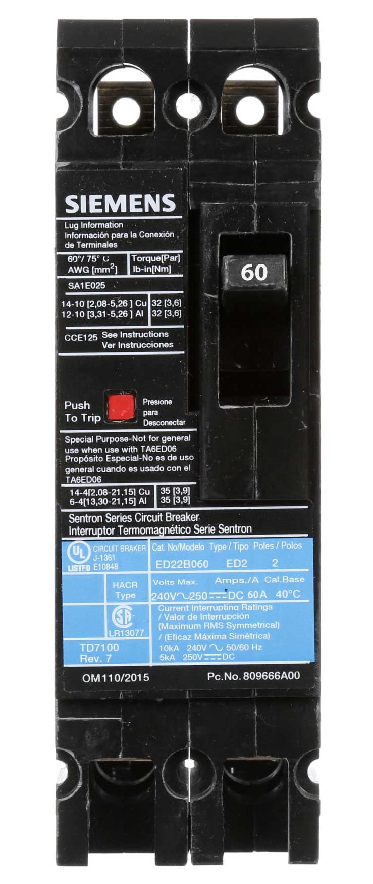 ED22B060 - Siemens - Molded Case Circuit Breaker
