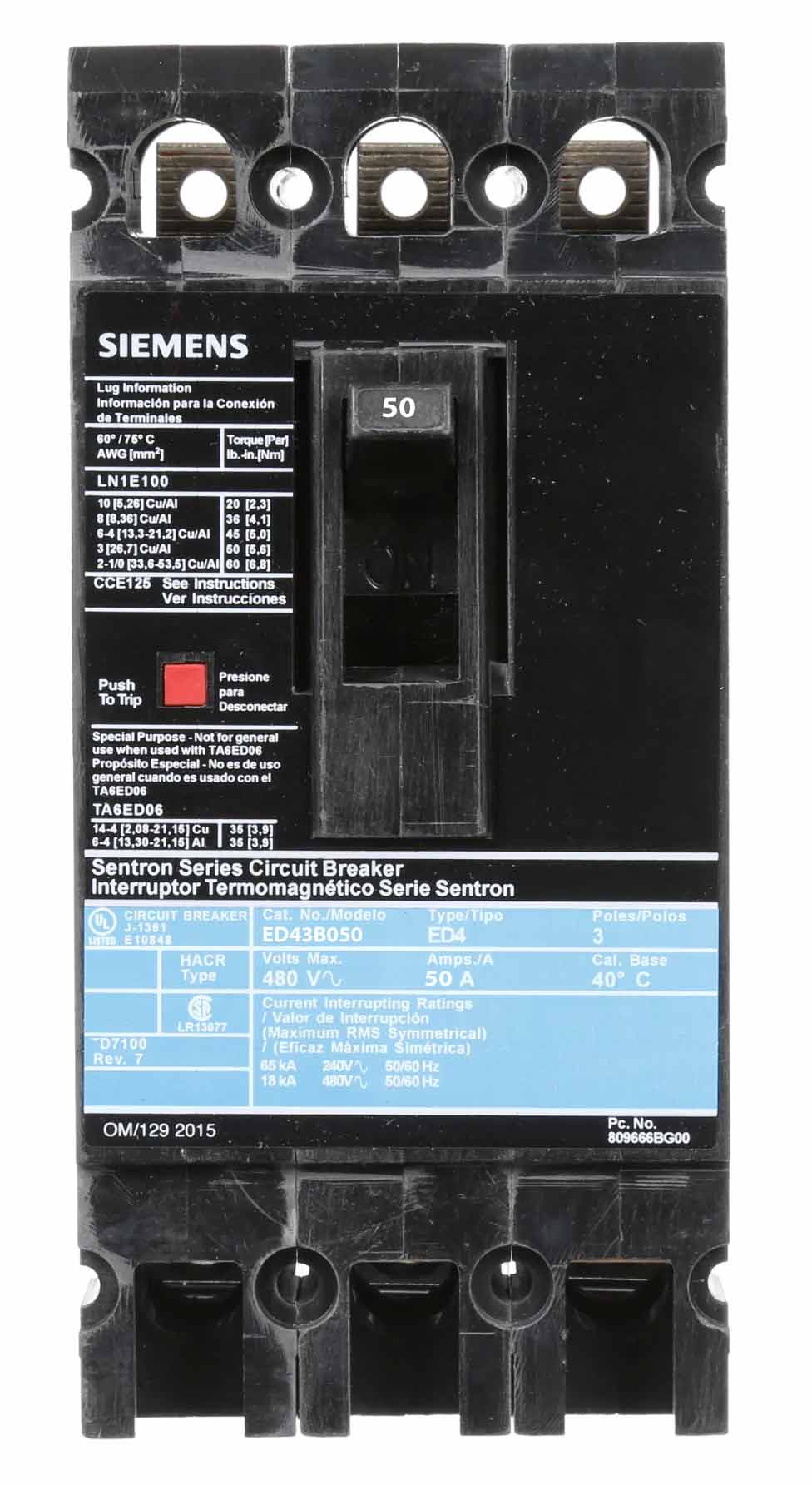 ED43B050L - Siemens - Molded Case Circuit Breaker - Image 5