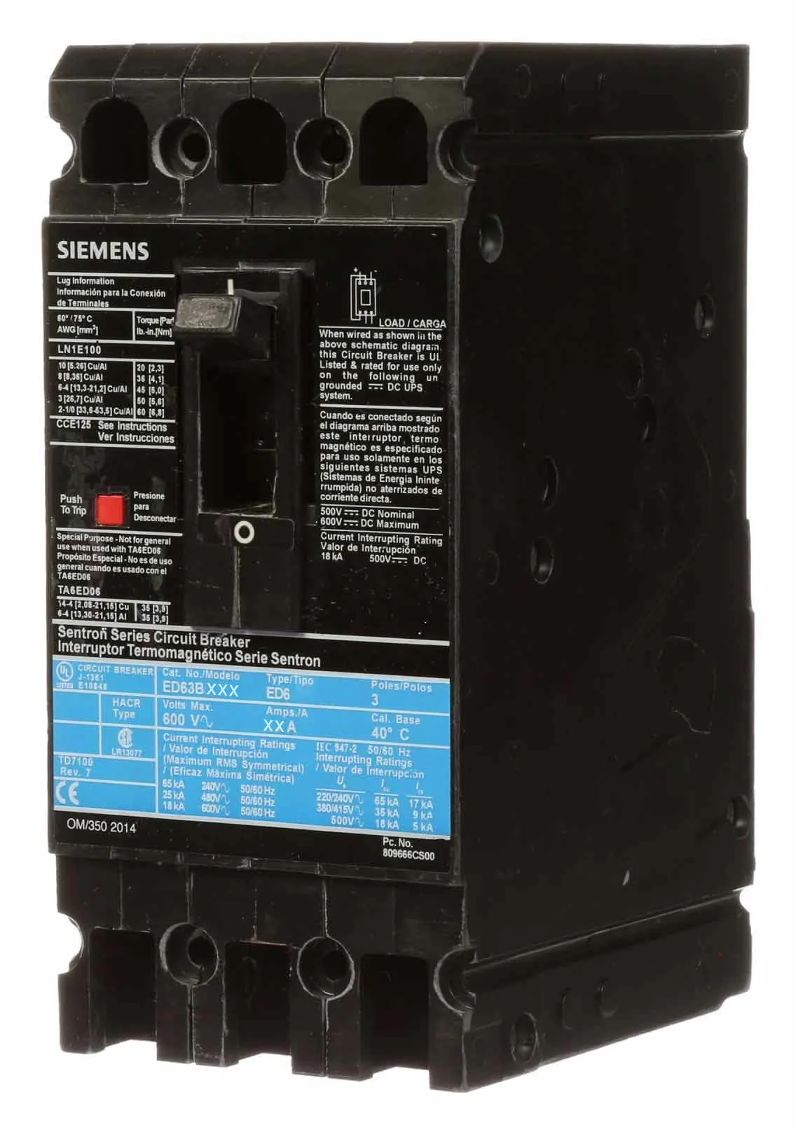 ED63B015L - Siemens - Molded Case Circuit Breaker - Image 2