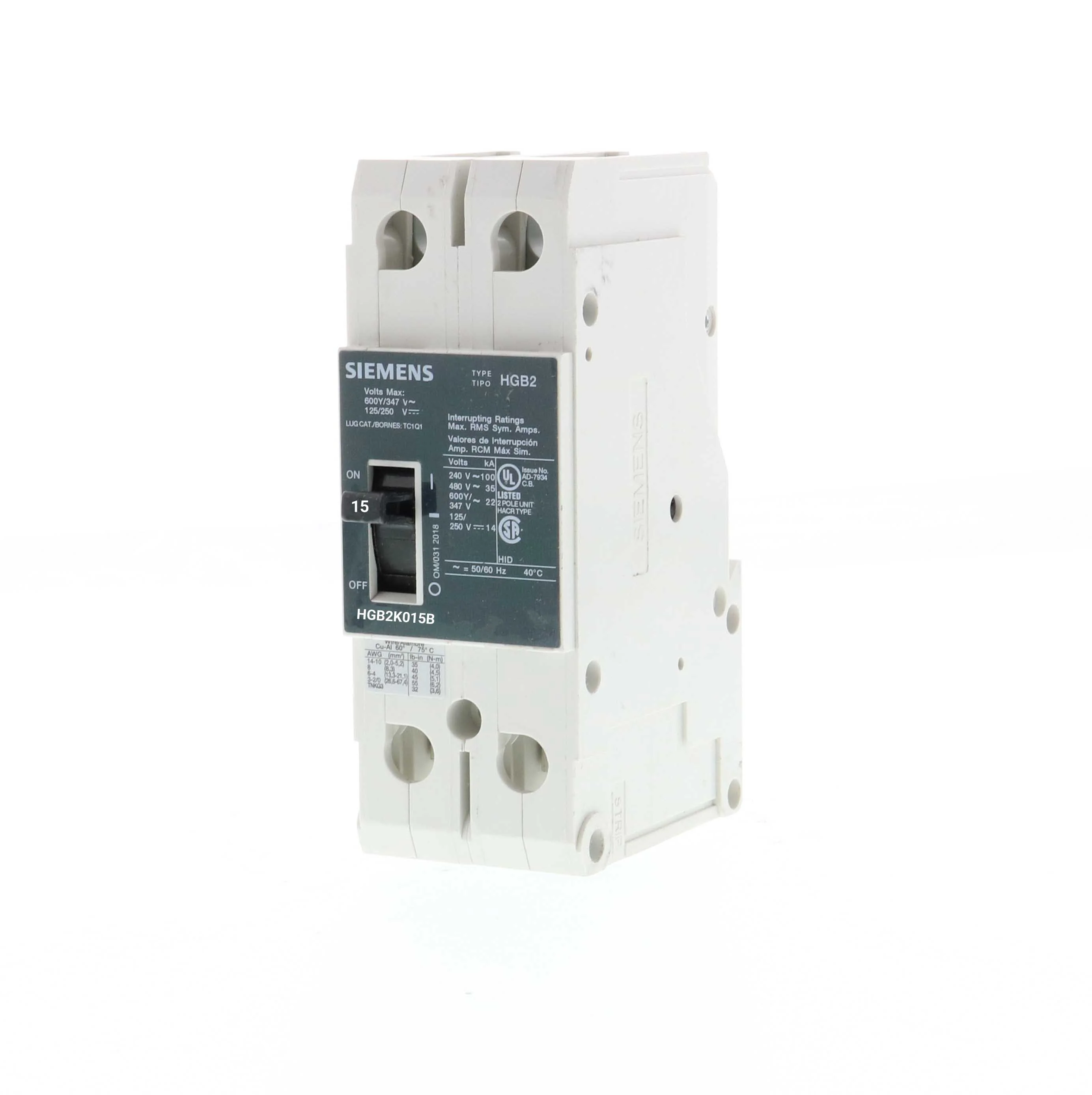 HGB2K015B - Siemens - Molded Case