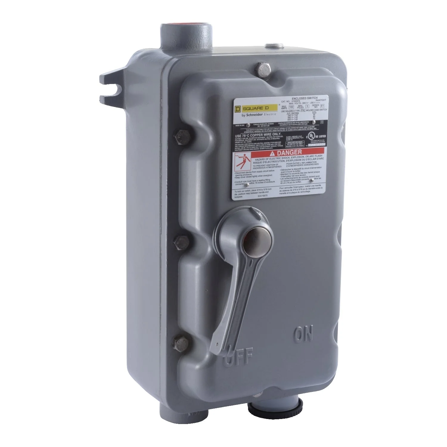 H100XFA - Square D - 100 Amp Disconnect and Safety Switch