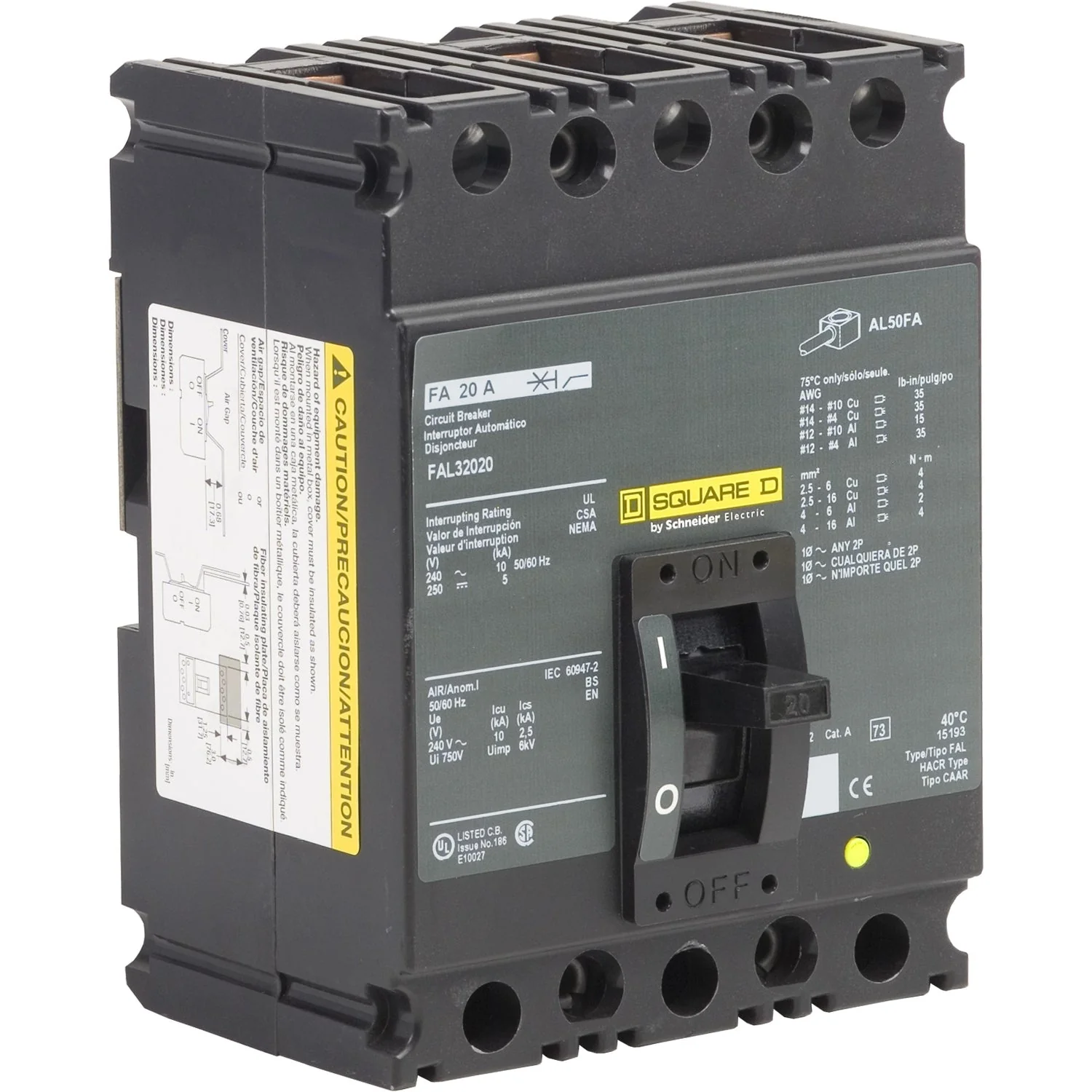 FAL32020 - Square D - 20 Amp Molded Case Circuit Breaker