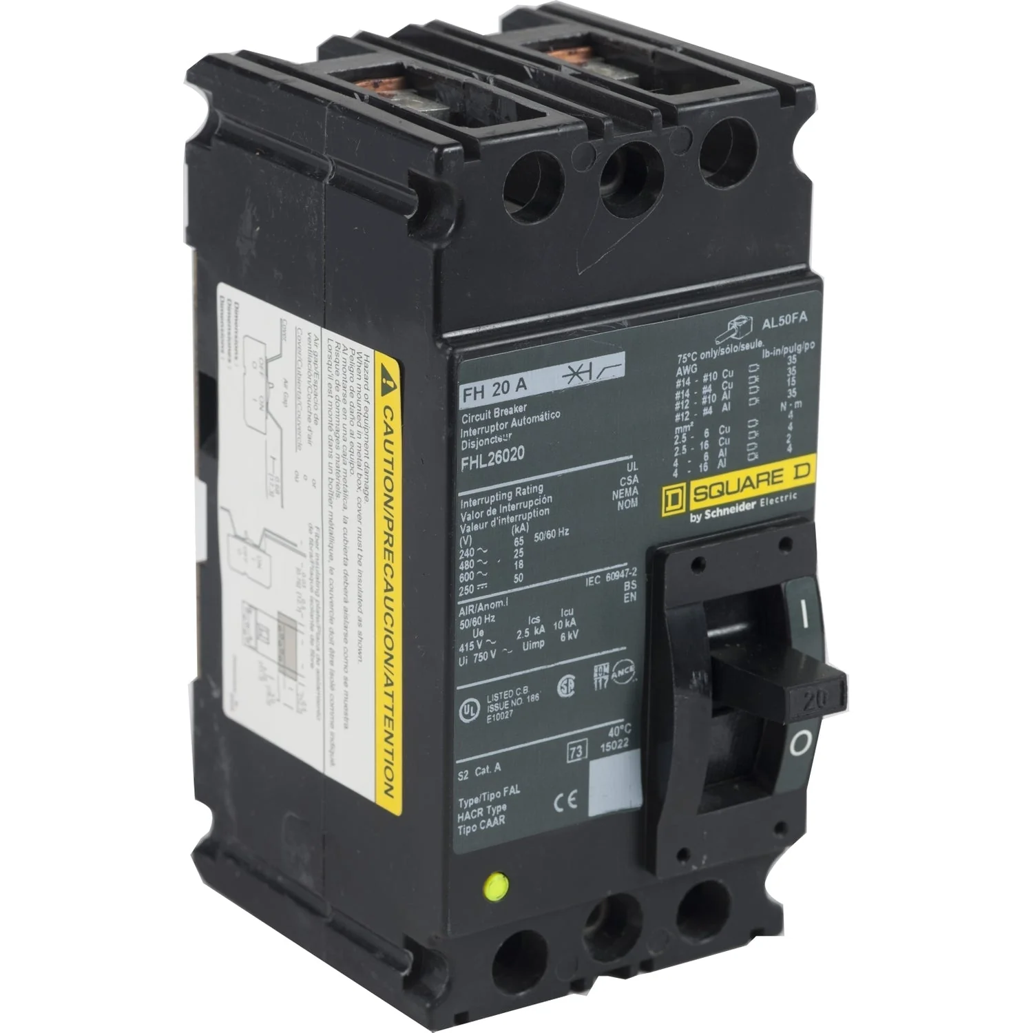 FHL26020 - Square D - 20 Amp Under Voltage Release