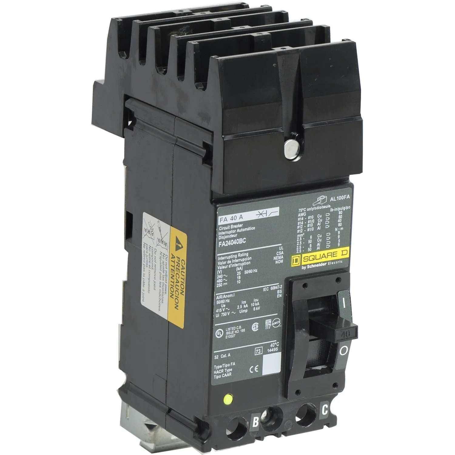 FA24040BC - Square D - 40 Amp Molded Case Circuit Breaker