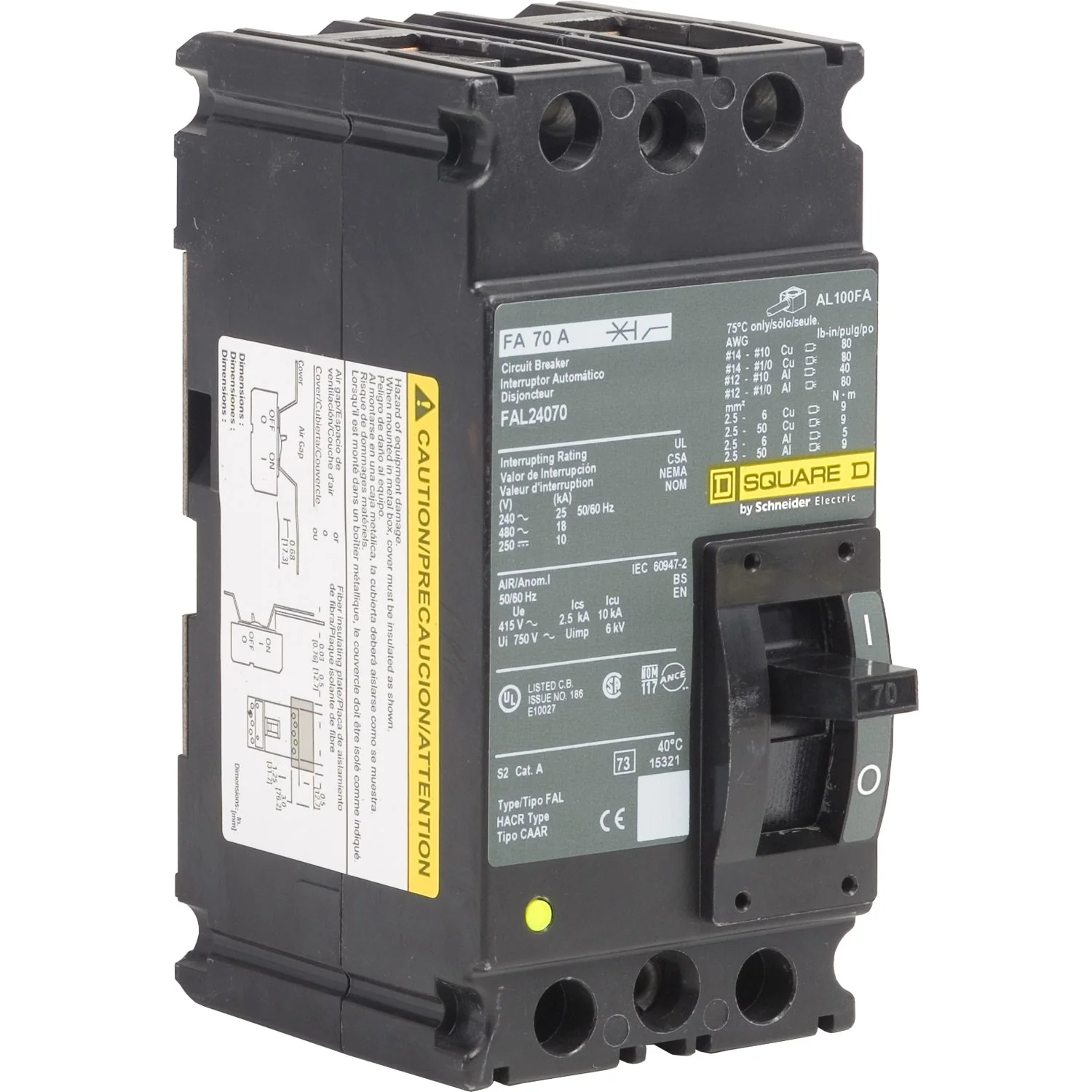 FAL24070 - Square D - 70 Amp Molded Case Circuit Breaker