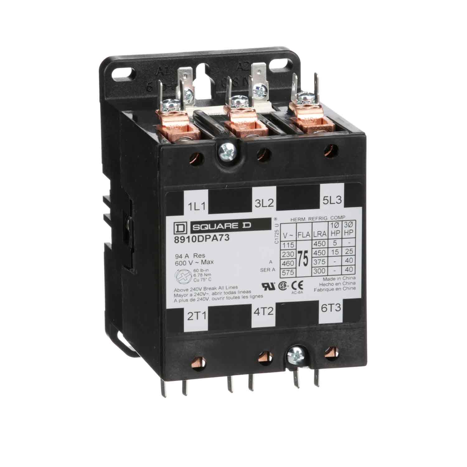 8910DPA73V09 - Square D - 75 Amp Magnetic Contactor