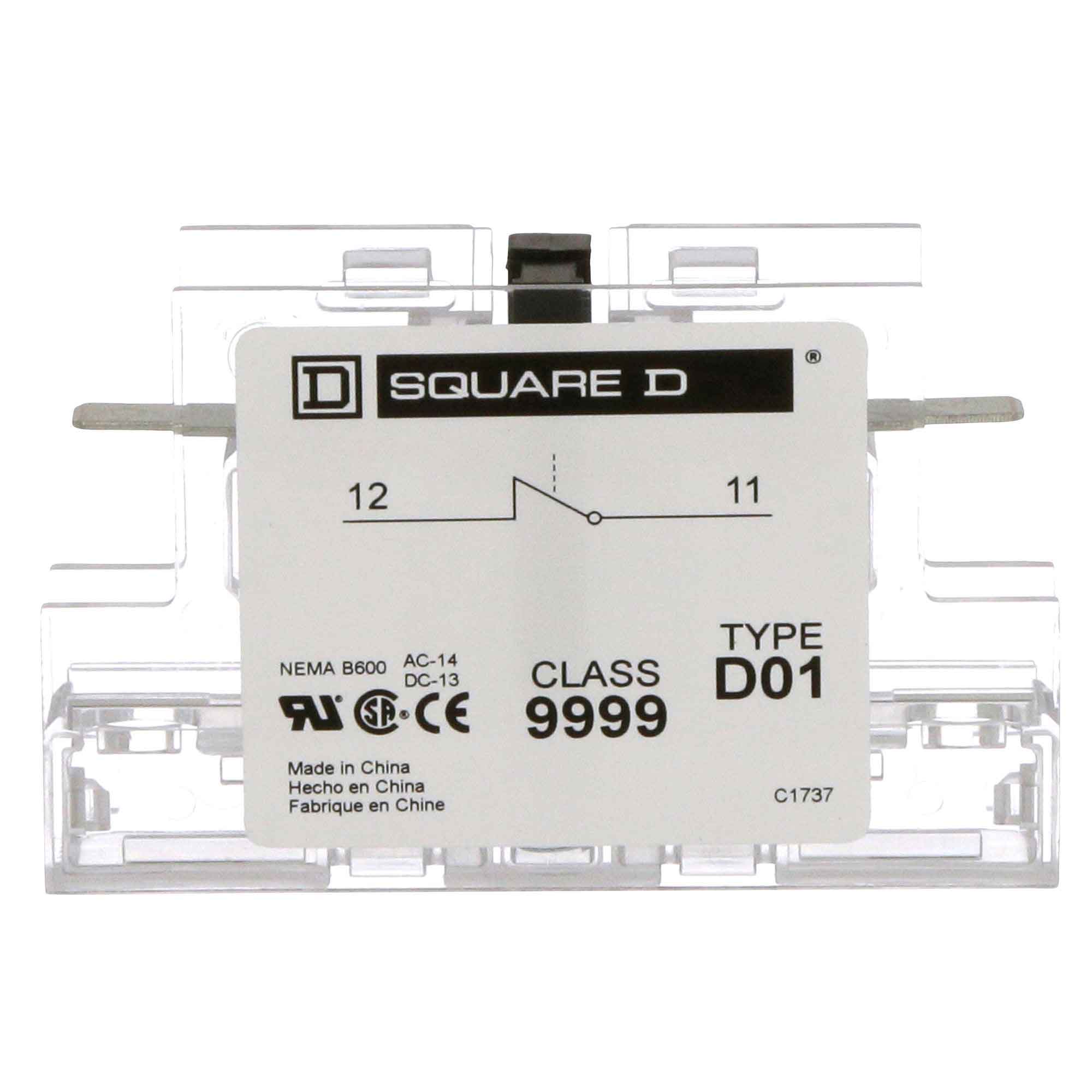 9999D01 - Square D - Contactor And Motor Starter Auxiliary