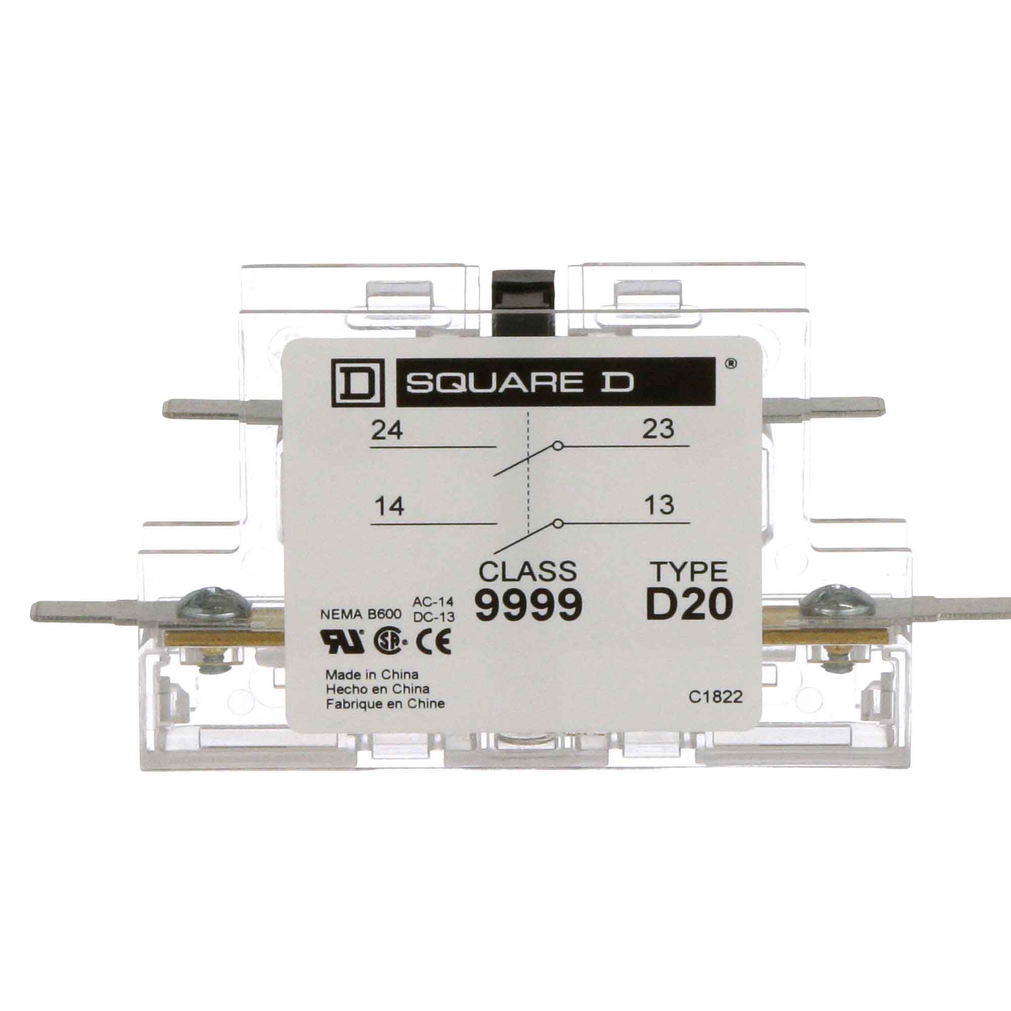 9999D20 - Square D - Contactor And Motor Starter Auxiliary