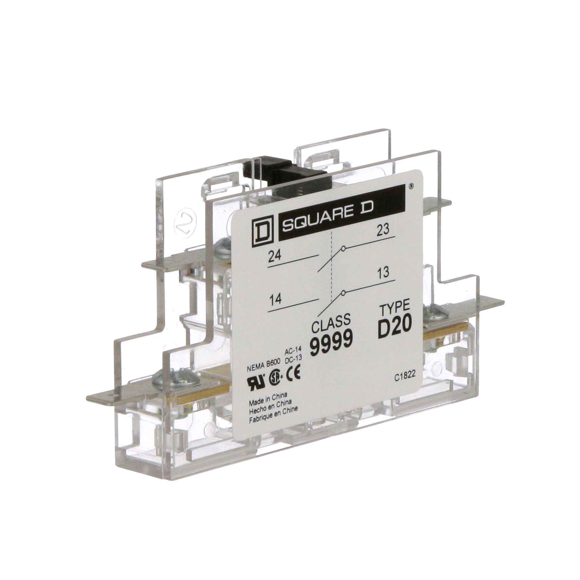 9999D20 - Square D - Contactor And Motor Starter Auxiliary - Image 2