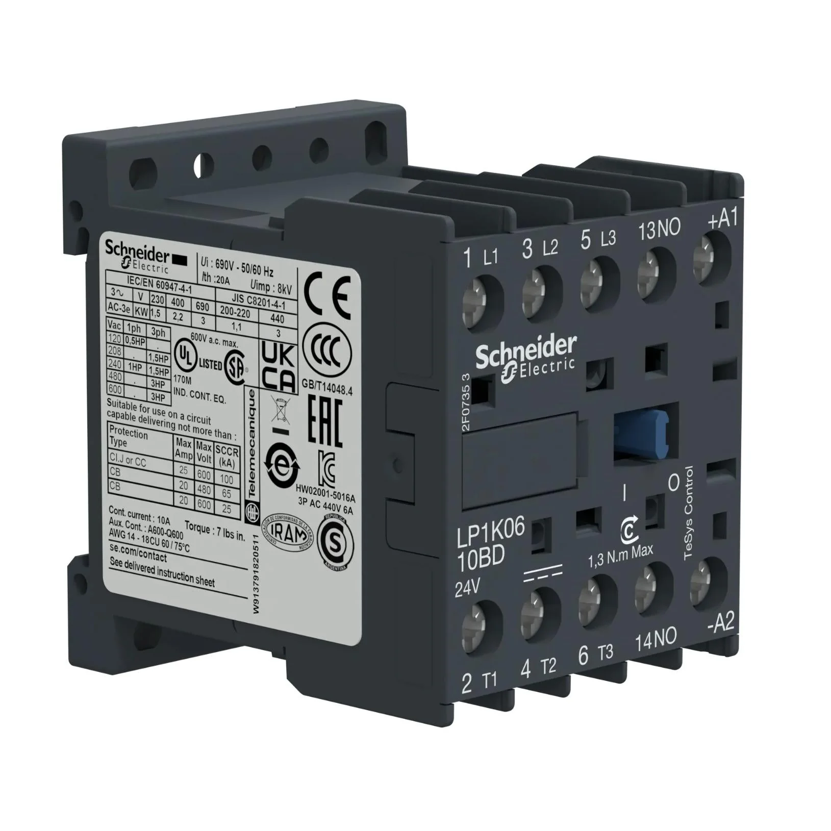 LP1K0610BD - Square D - Contactor - Image 2