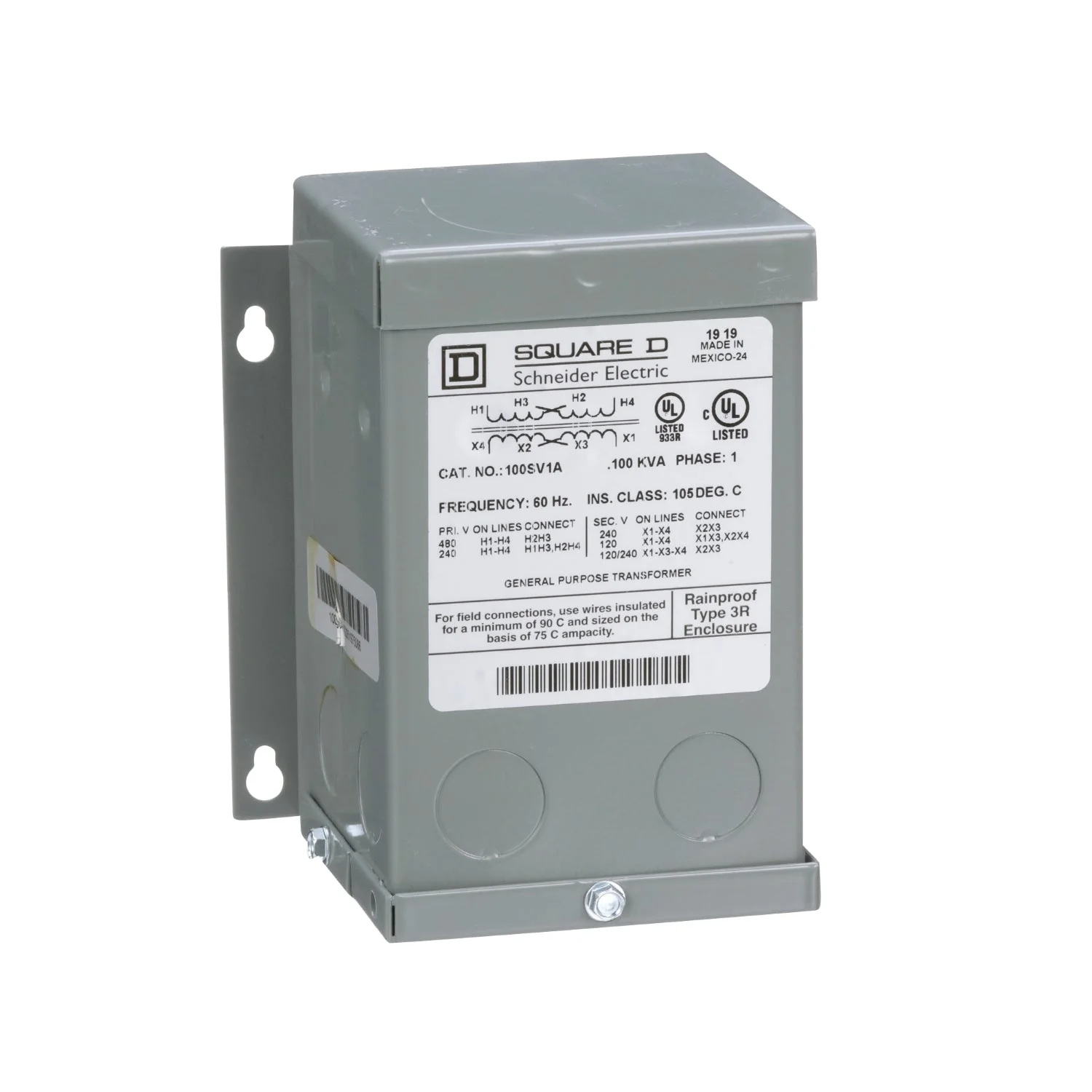 100-SV1A - Square D - Dry Sealed Transformer