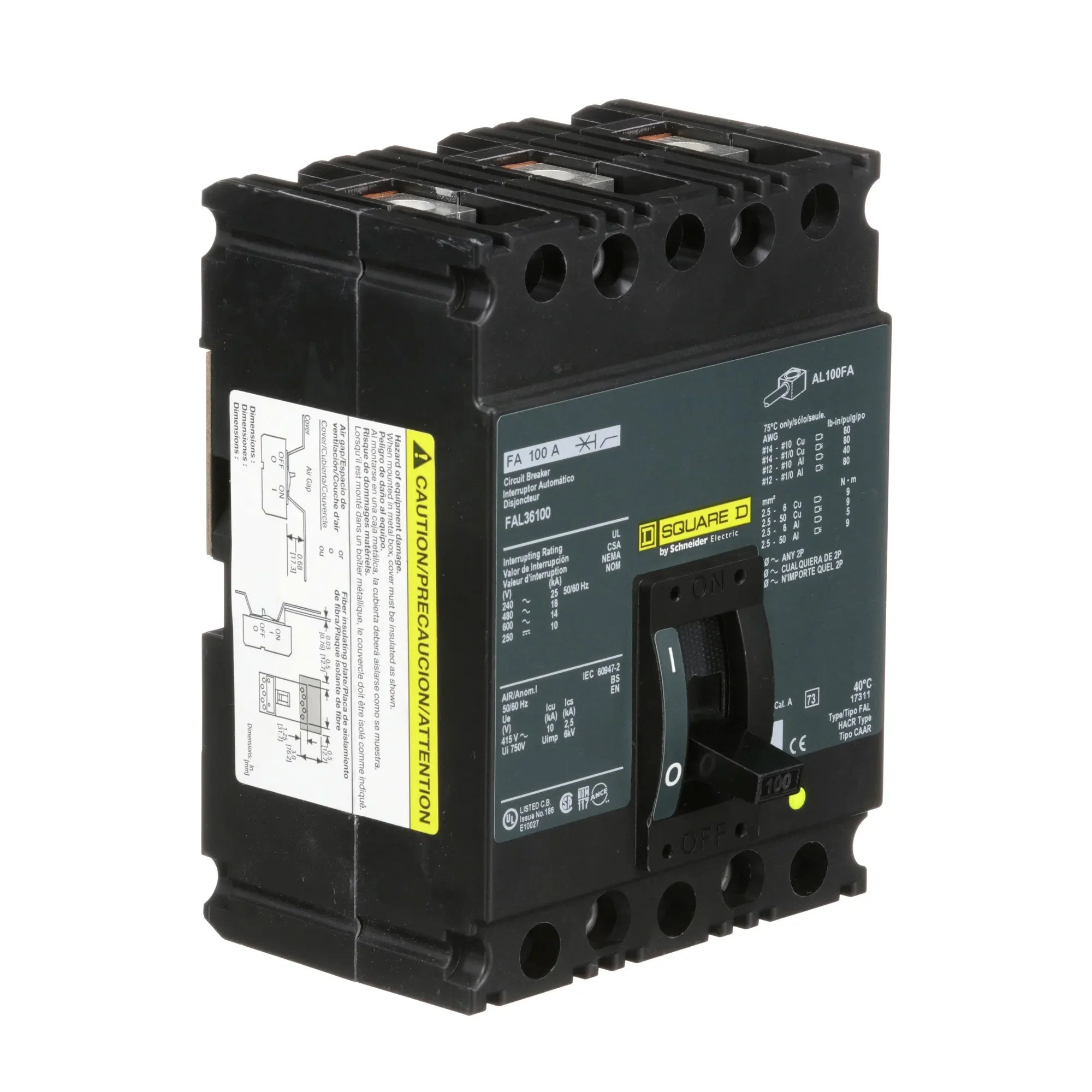 FAL36100 - Square D - Molded Case Circuit Breaker - Image 2