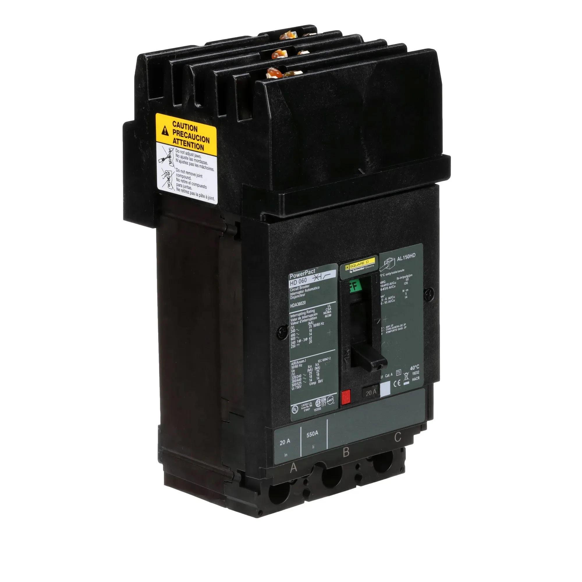 HDA36020 - Square D - Molded Case Circuit Breaker - Image 3