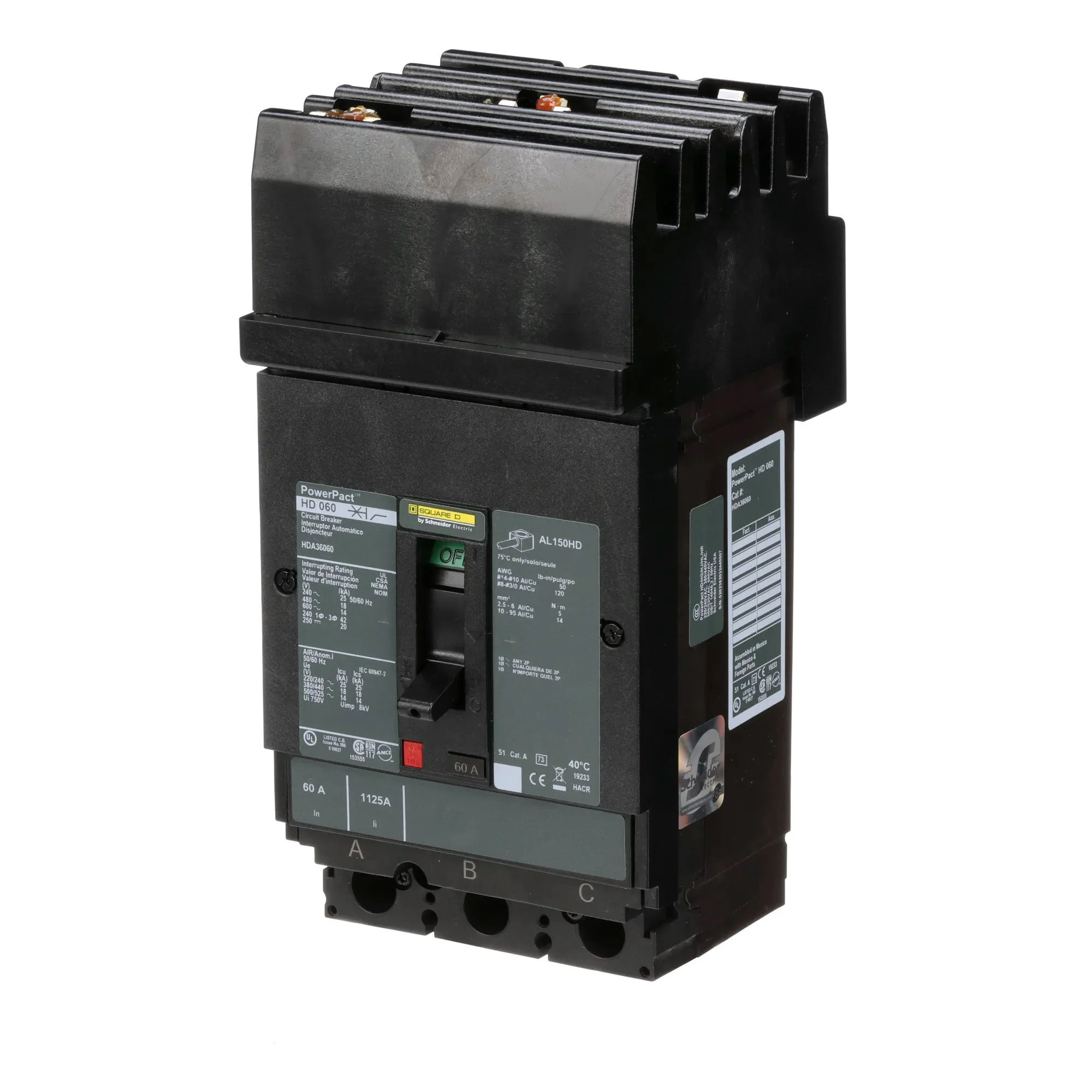 HDA36060 - Square D - Molded Case Circuit Breaker - Image 3