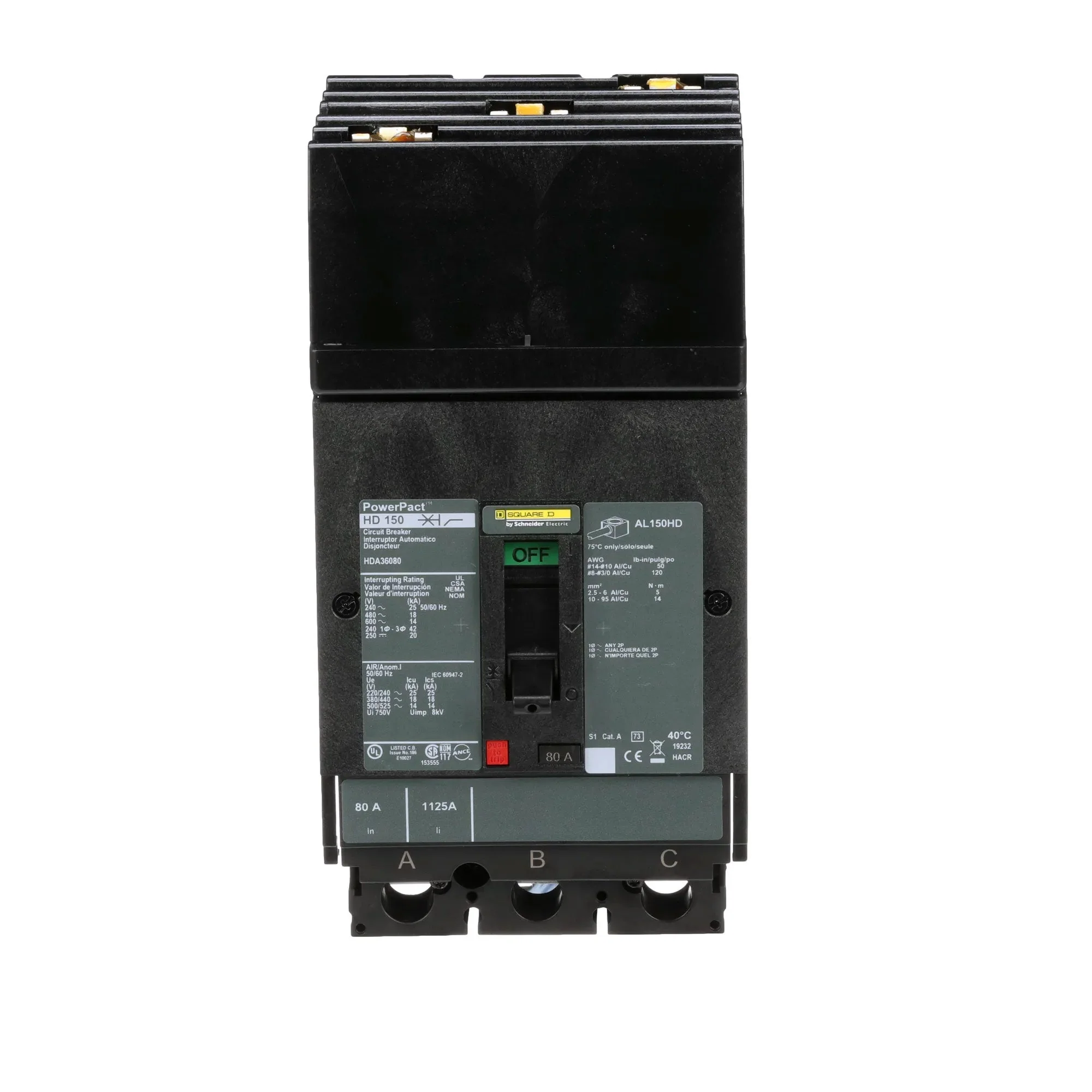 HDA36080 - Square D - Molded Case Circuit Breaker