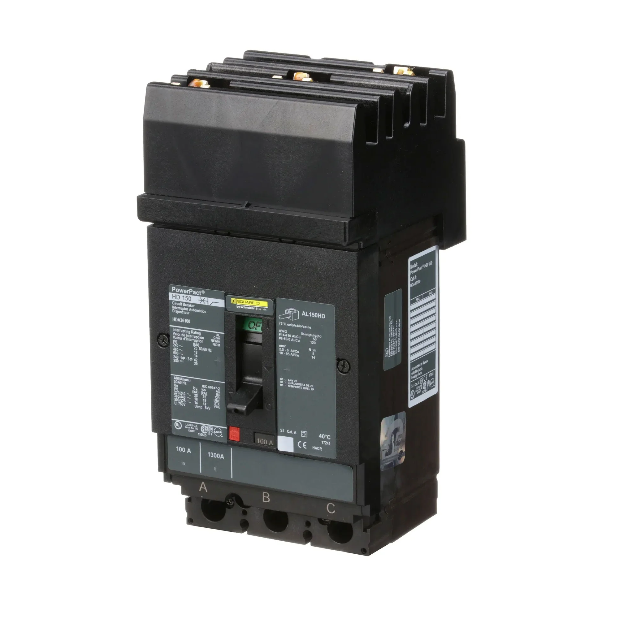 HDA36100 - Square D - Molded Case Circuit Breaker - Image 3