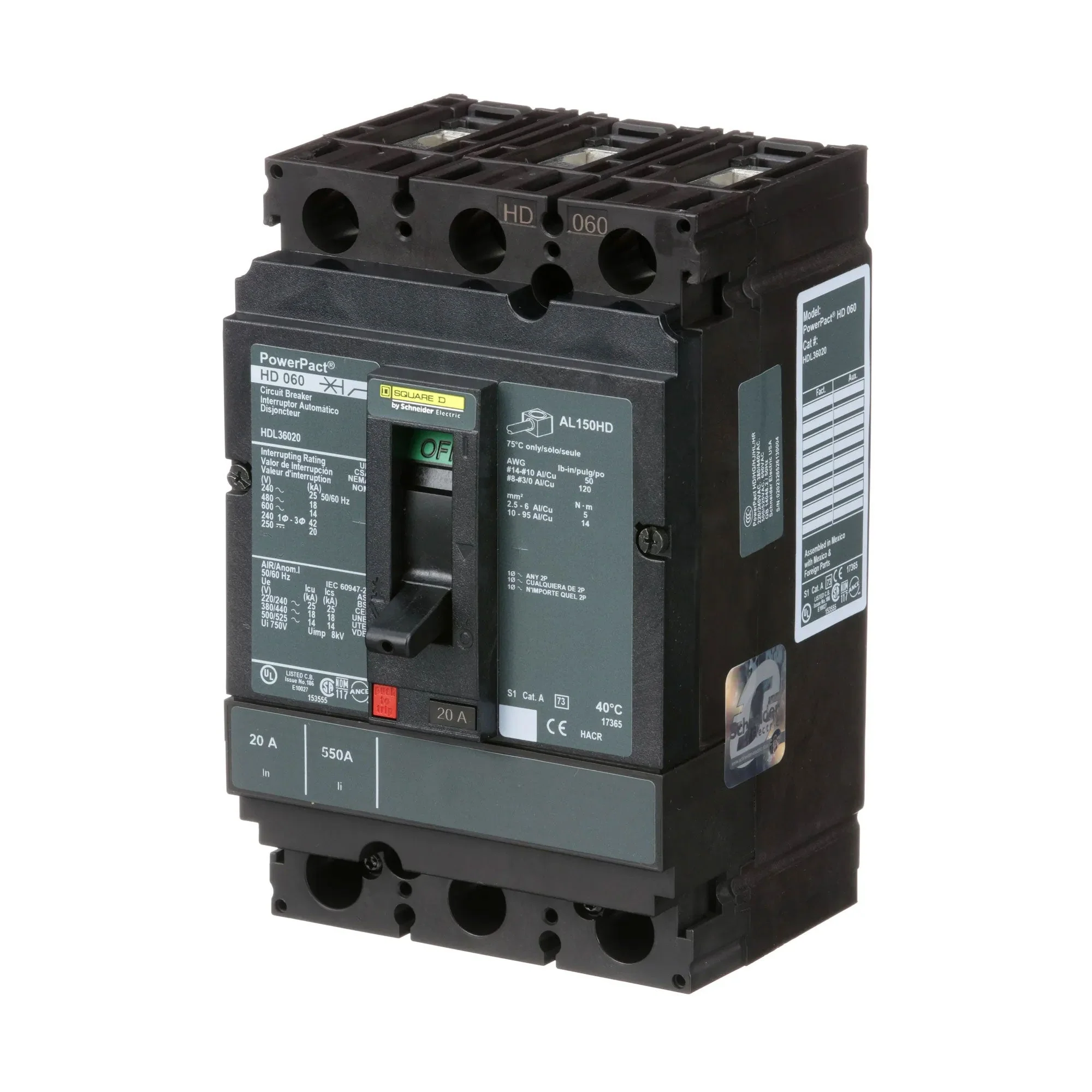 HDL36020 - Square D - Molded Case Circuit Breaker - Image 3