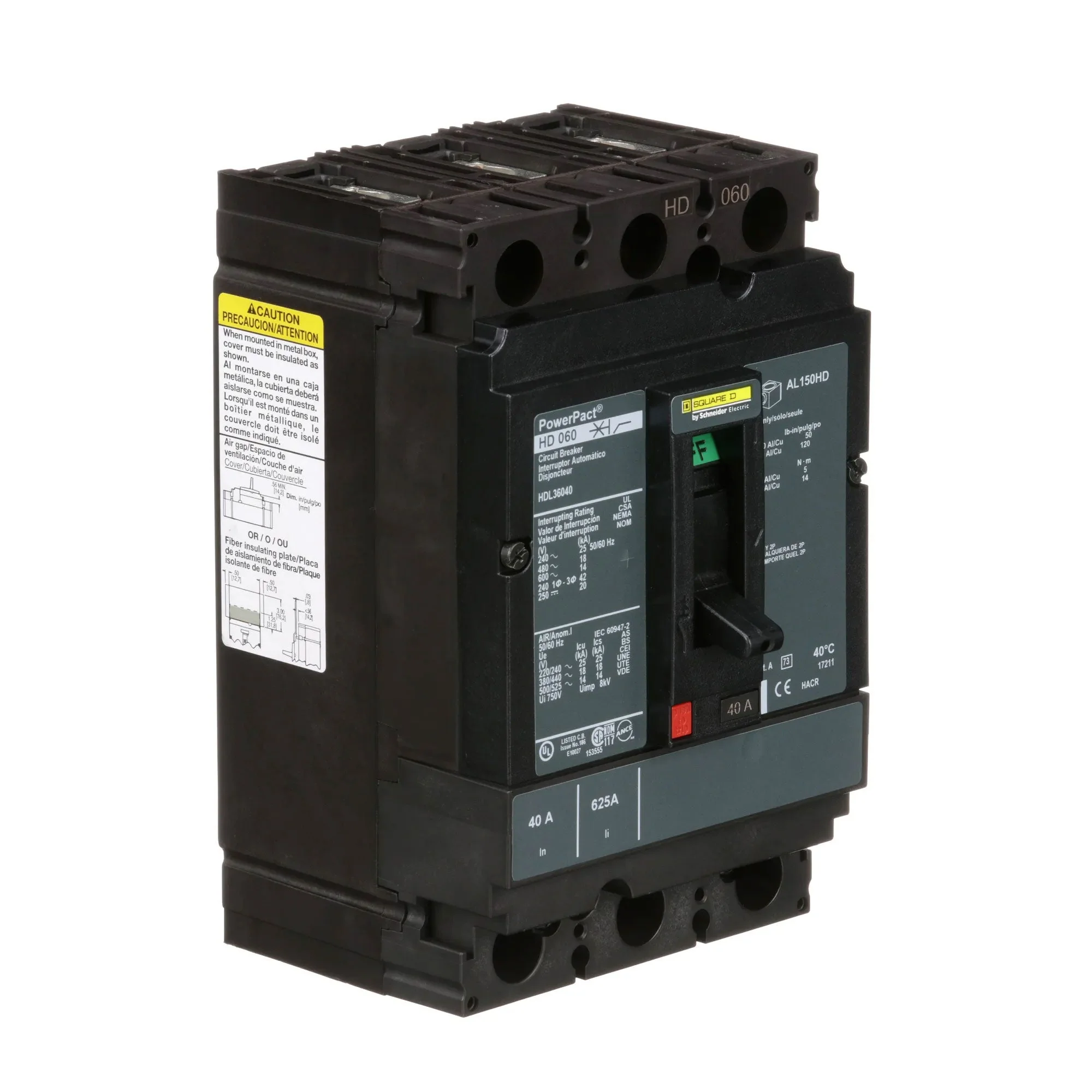 HDL36040 - Square D - Molded Case Circuit Breaker - Image 2