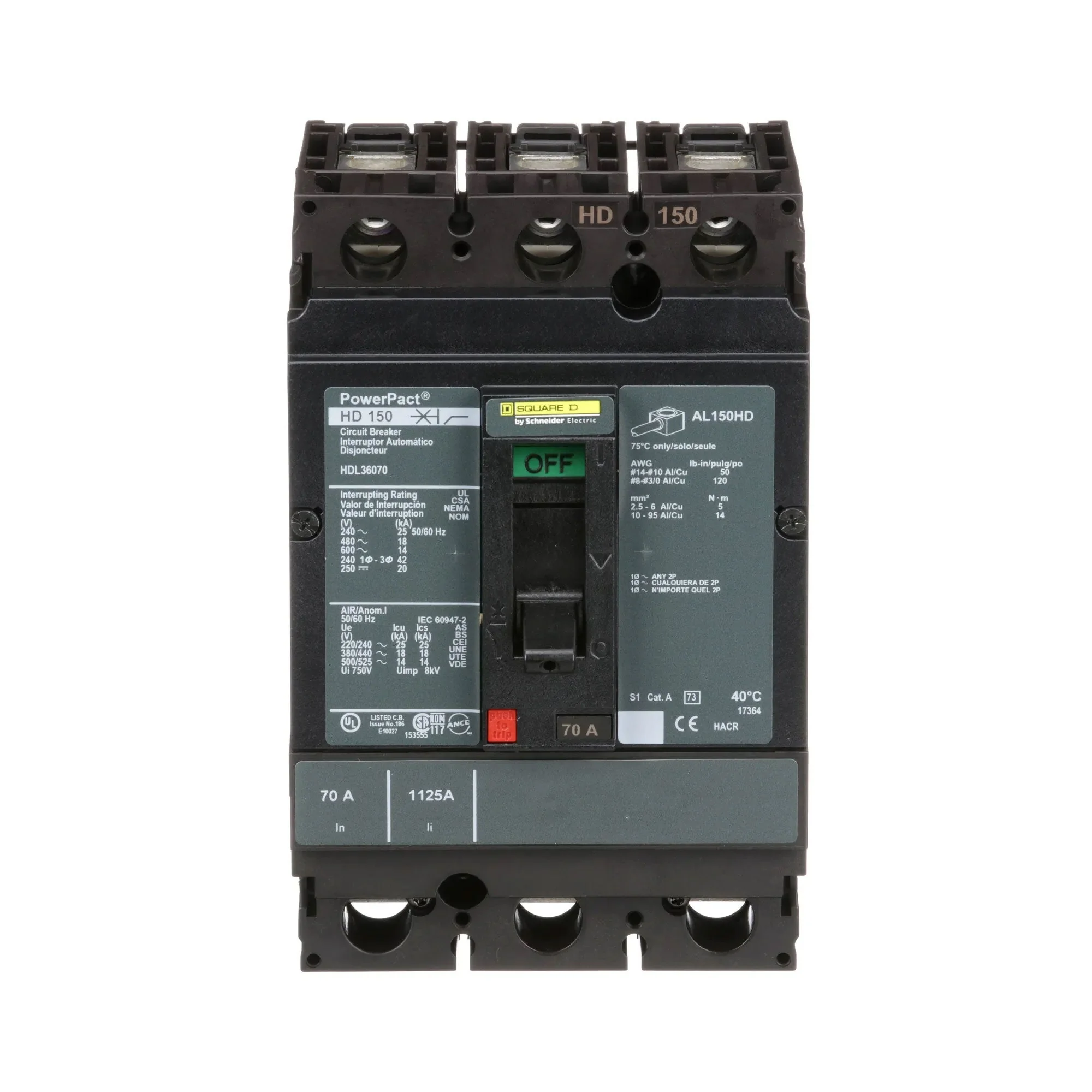 HDL36070 - Square D - Molded Case Circuit Breaker