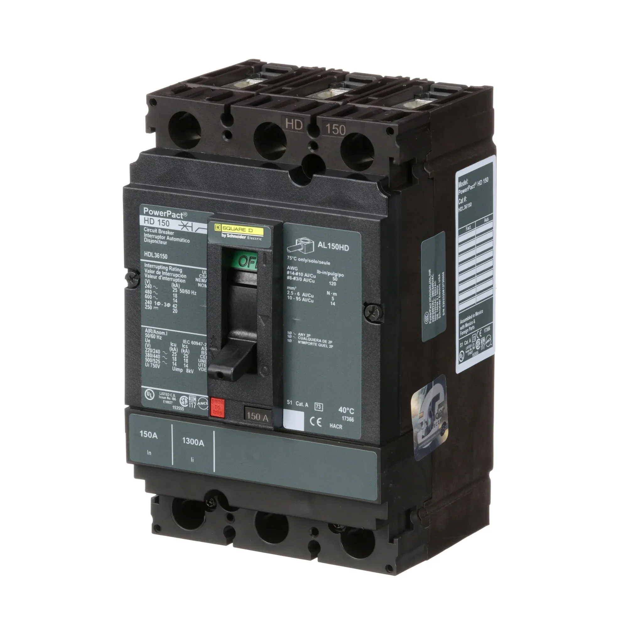 HDL36150 - Square D - Molded Case Circuit Breaker - Image 3