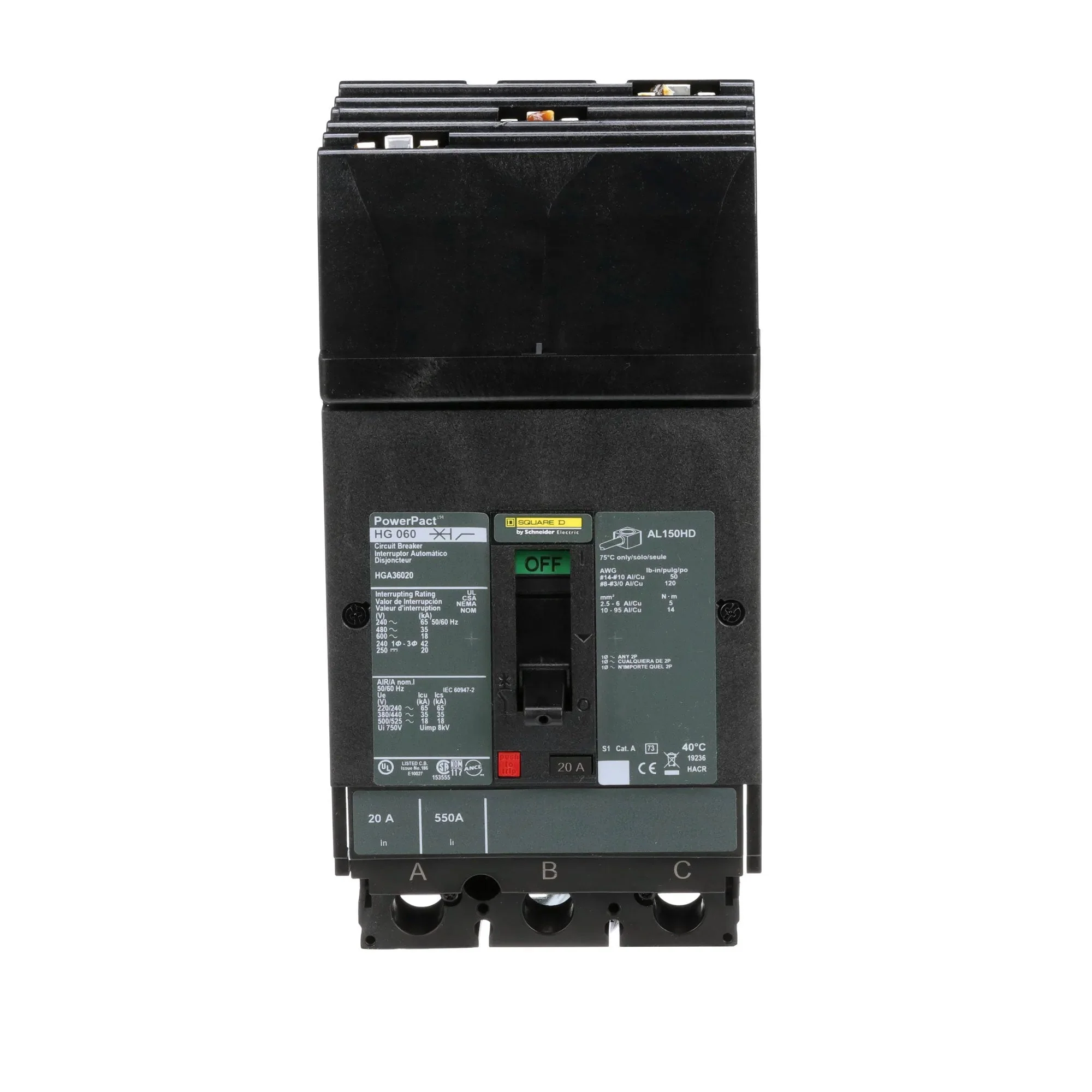HGA36020 - Square D - Molded Case Circuit Breaker