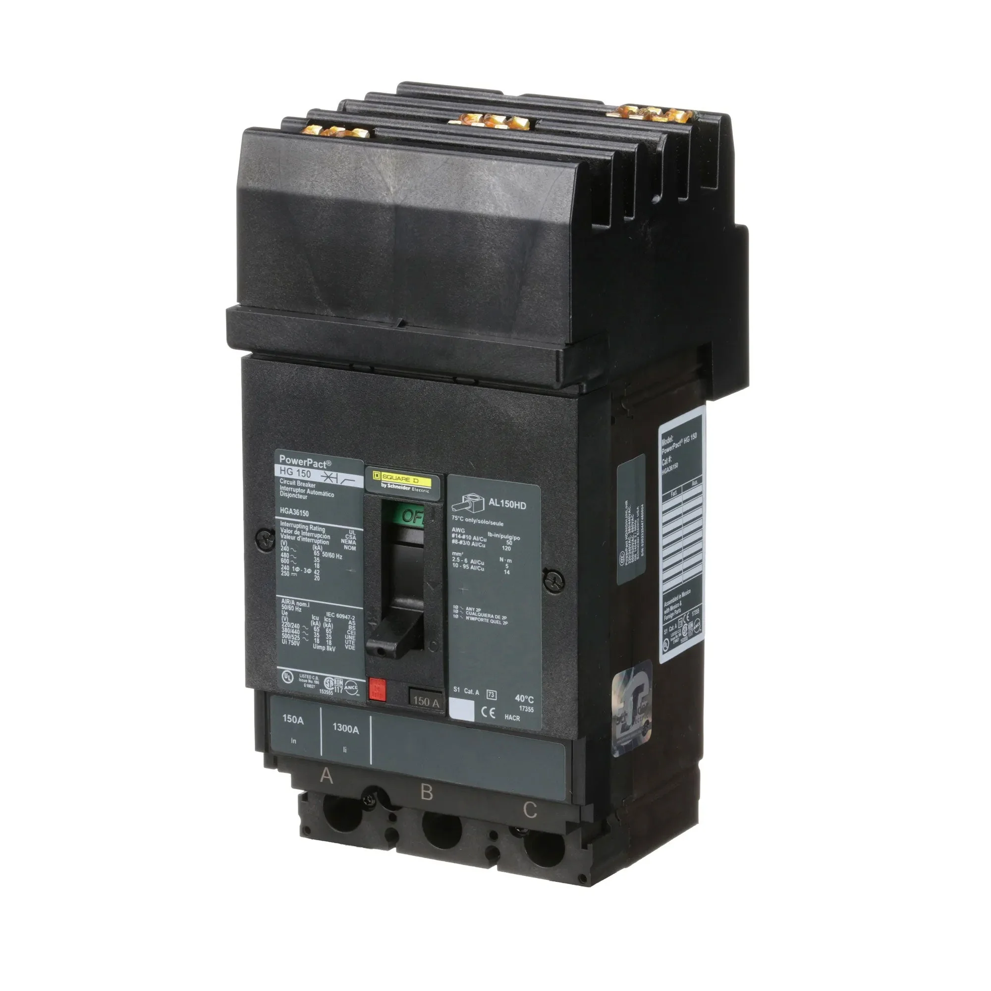 HGA36150 - Square D - Molded Case Circuit Breaker - Image 3