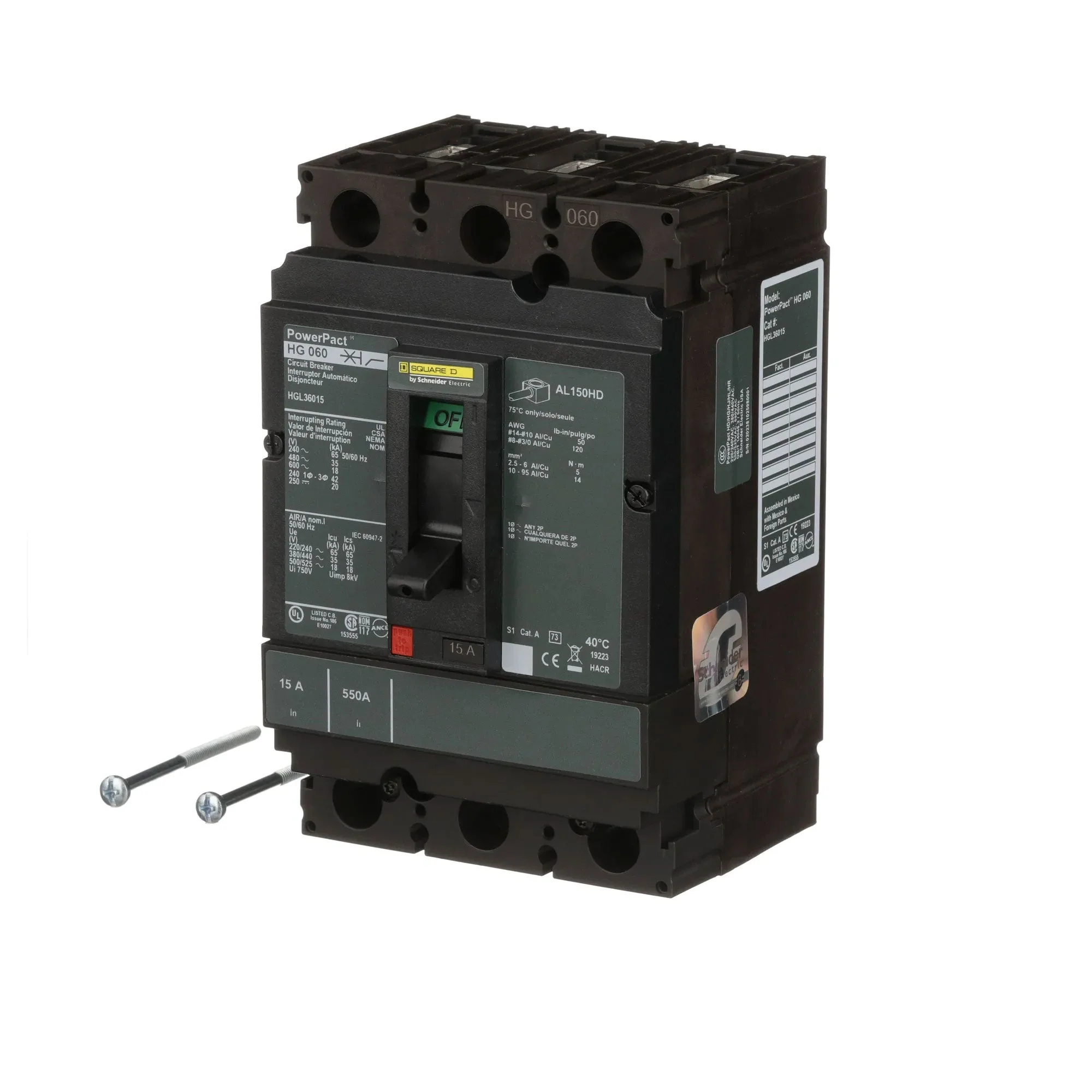 HGL36015 - Square D - Molded Case Circuit Breaker - Image 3
