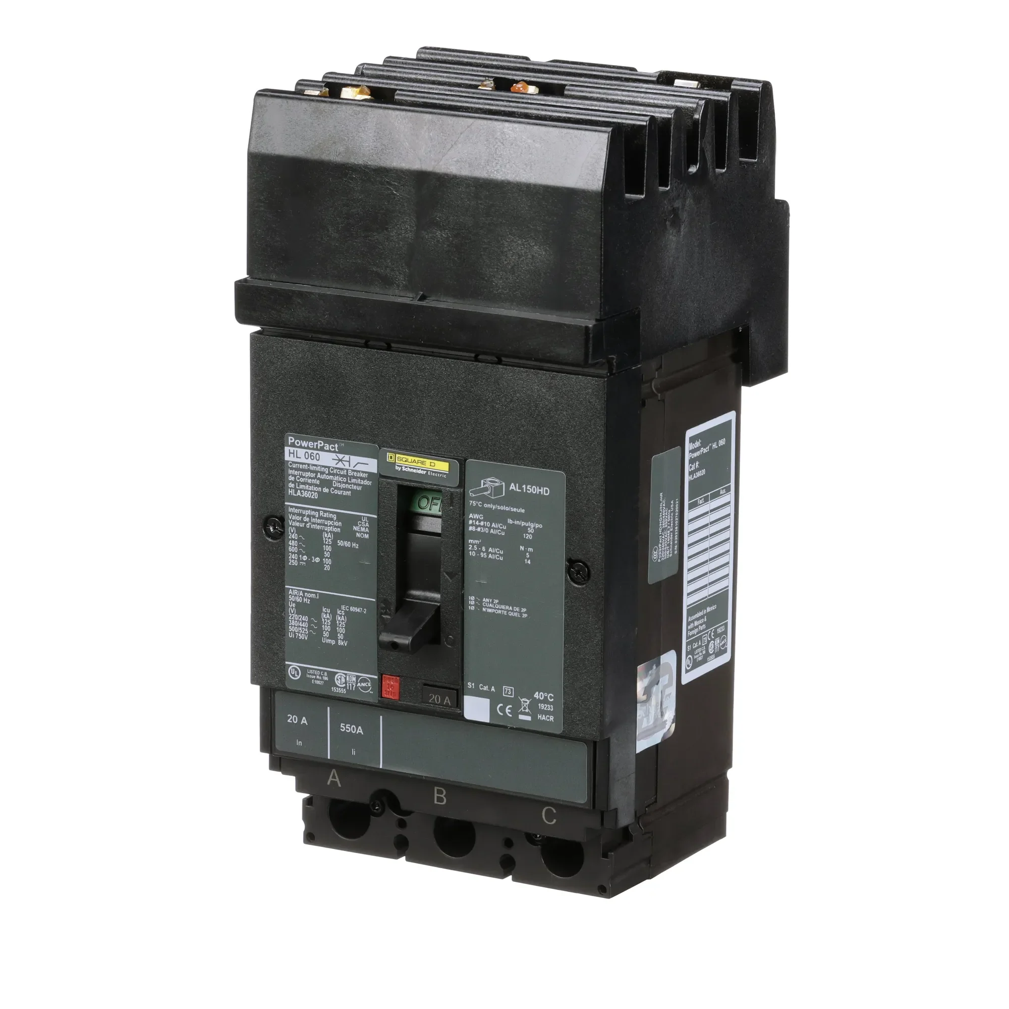 HLA36020 - Square D - Molded Case Circuit Breaker - Image 3