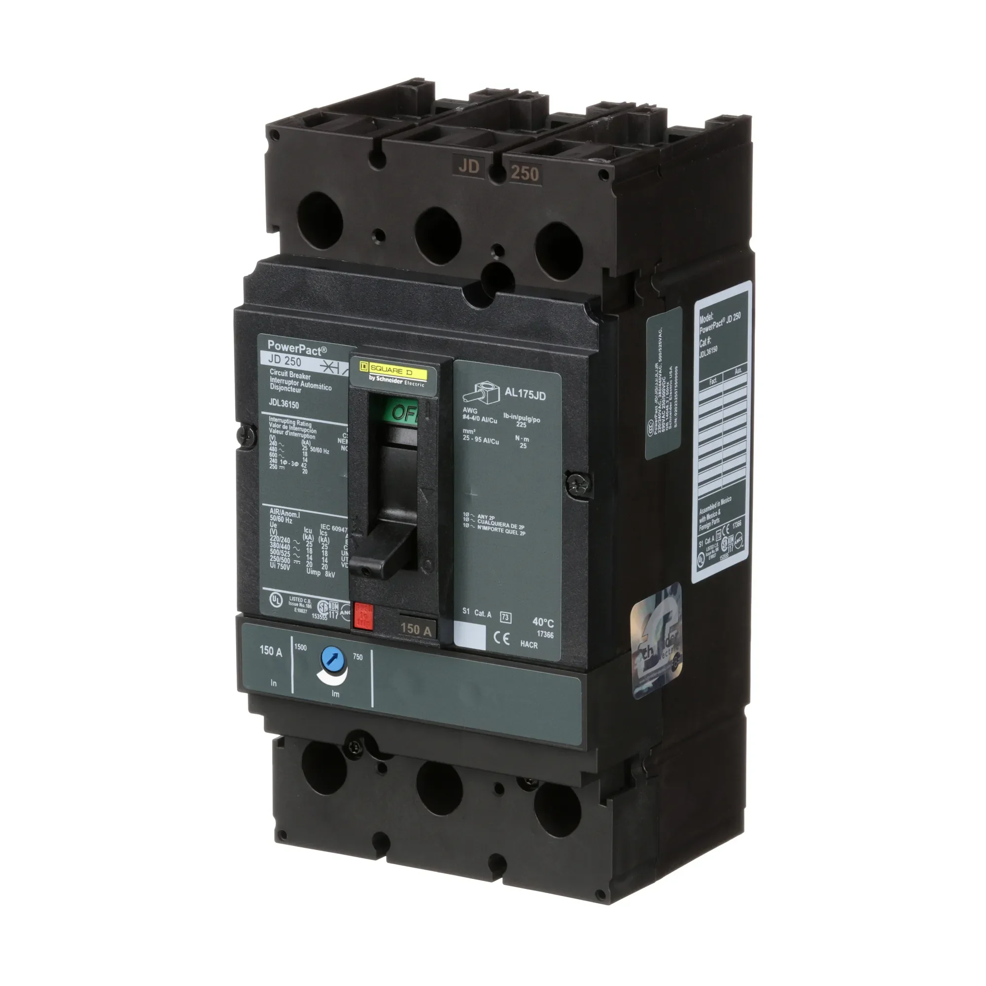 JDL36150 - Square D - Molded Case Circuit Breaker - Image 3