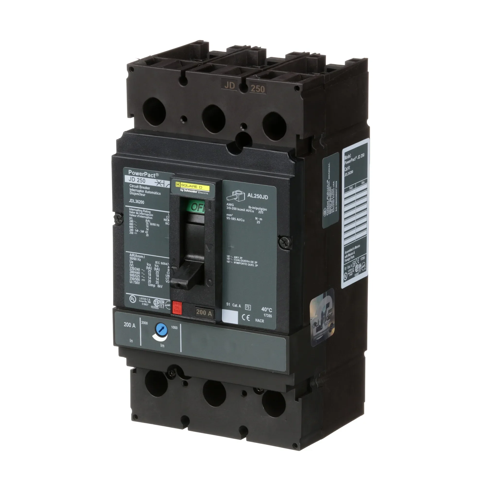 JDL36200 - Square D - Molded Case Circuit Breaker - Image 3