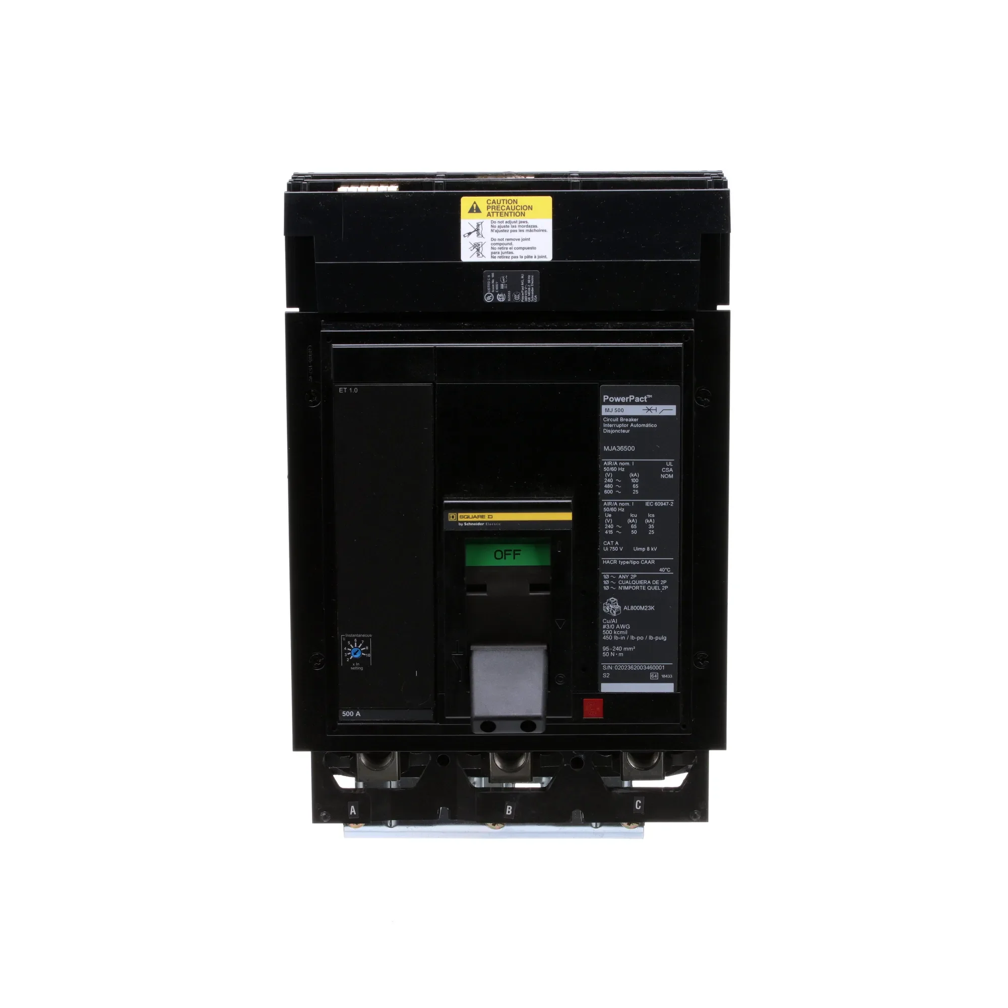 MJA36500 - Square D - Molded Case Circuit Breaker