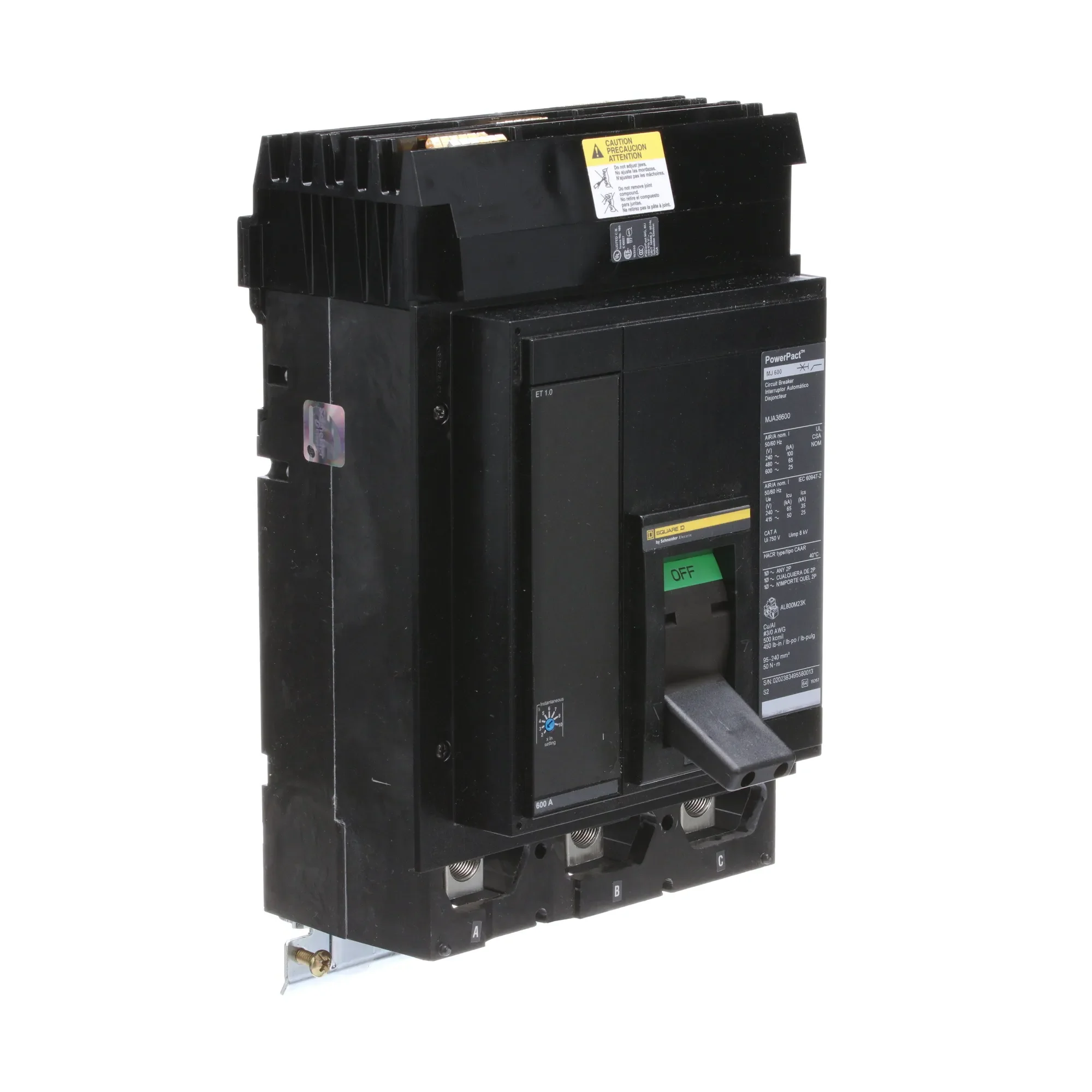 MJA36600 - Square D - Molded Case Circuit Breaker - Image 2