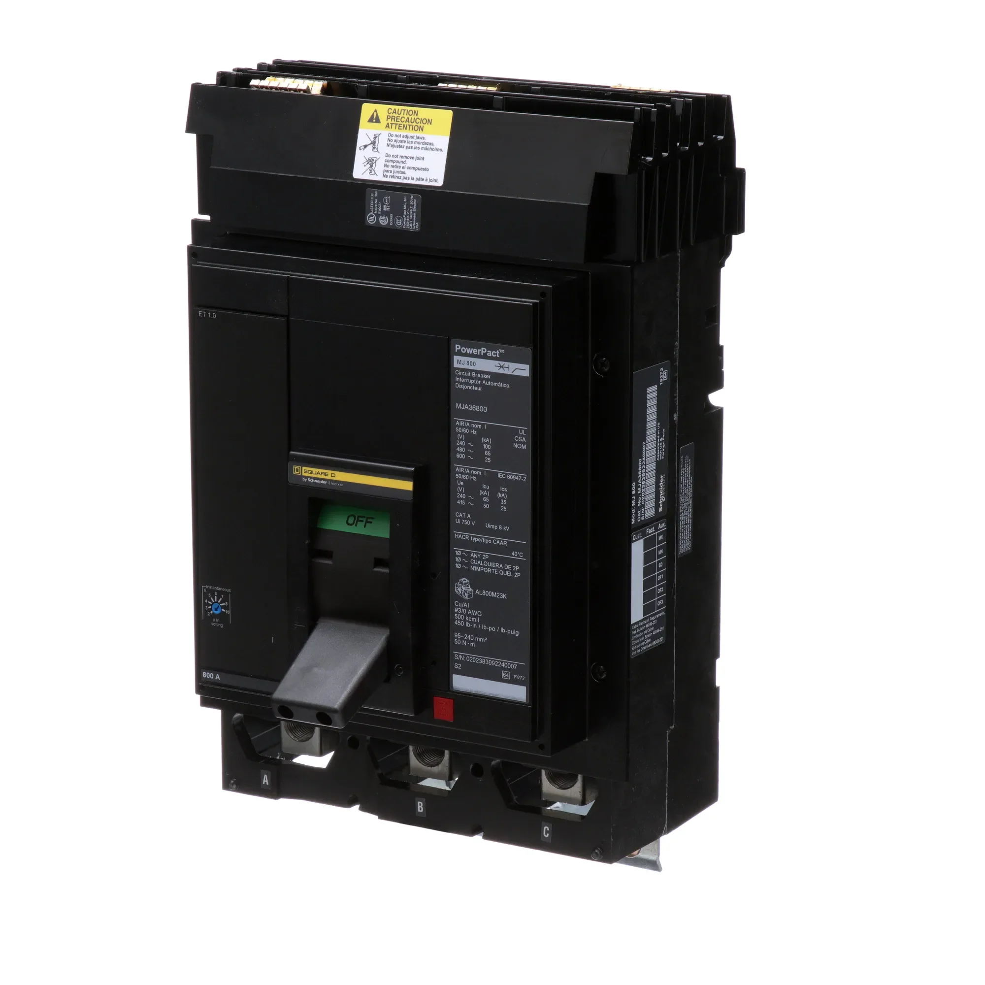 MJA36800 - Square D - Molded Case Circuit Breaker - Image 3